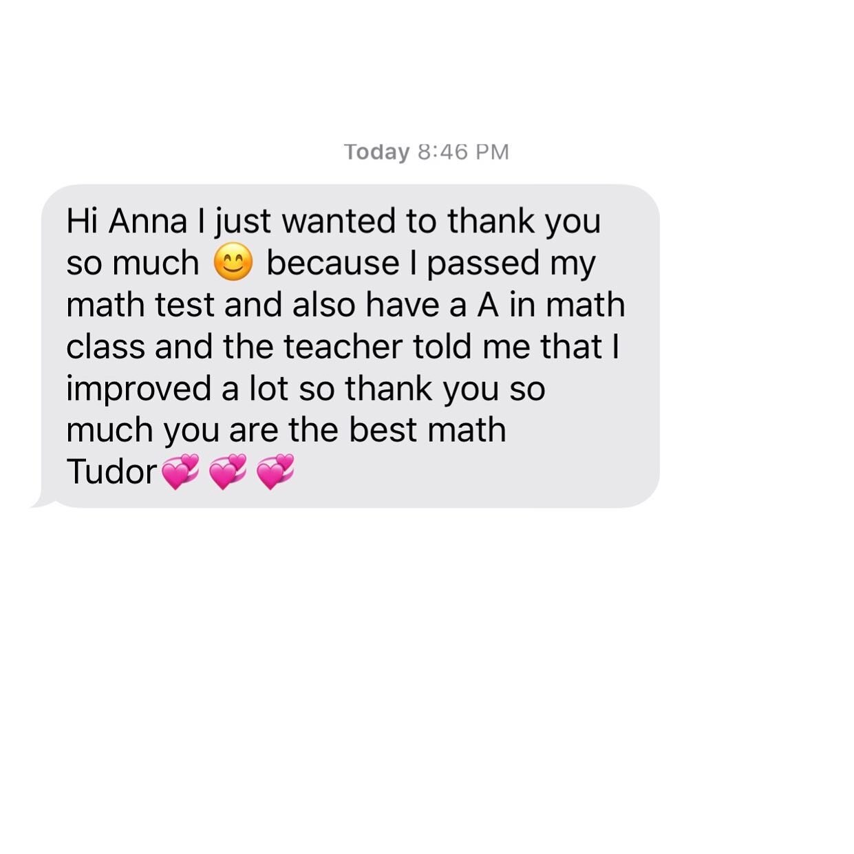 What a sweet text from a student yesterday...so heartwarming! ❤️