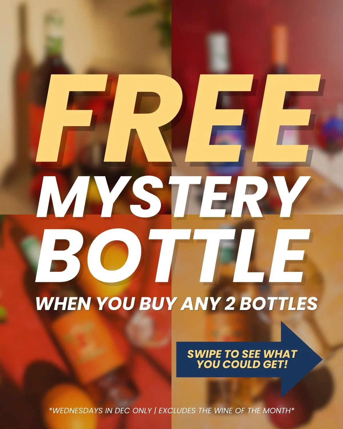 ✨ Season&rsquo;s Savings are HERE! Every Wednesday in December, buy any 2 bottles of wine and enjoy a FREE mystery bottle on us! 🍷🎁 (Wine of the Month excluded)

Swipe for a sneak peek at the surprises waiting for you&hellip; 👀💙