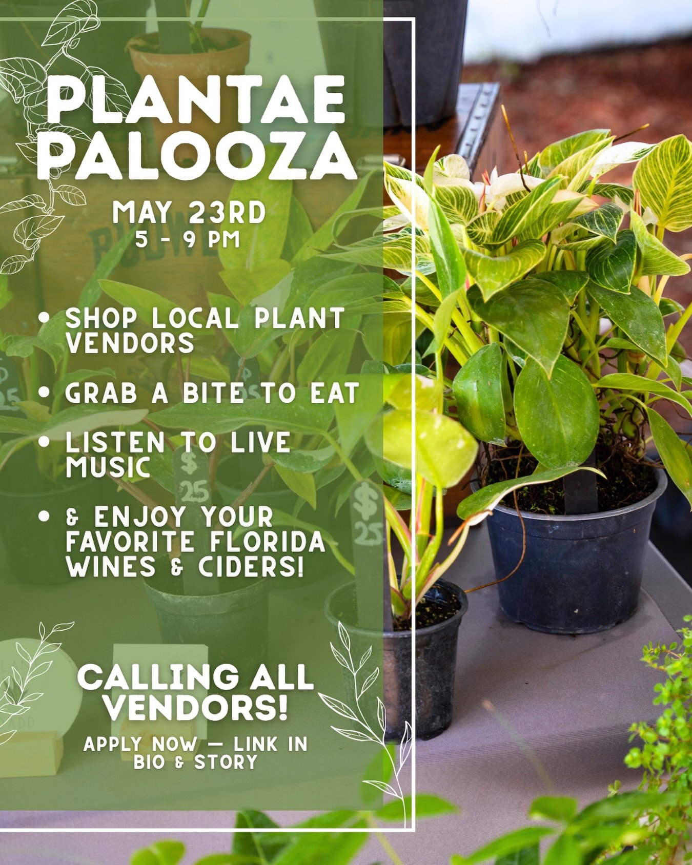 🌿 CALLING ALL PLANT LOVERS 🌿

Get ready for Plantaepalooza at Keel Farms on May 23rd! 🪴✨ Come spend the day surrounded by beautiful plants, local vendors, great music, and everything green. Whether you&rsquo;re a seasoned plant parent or just star