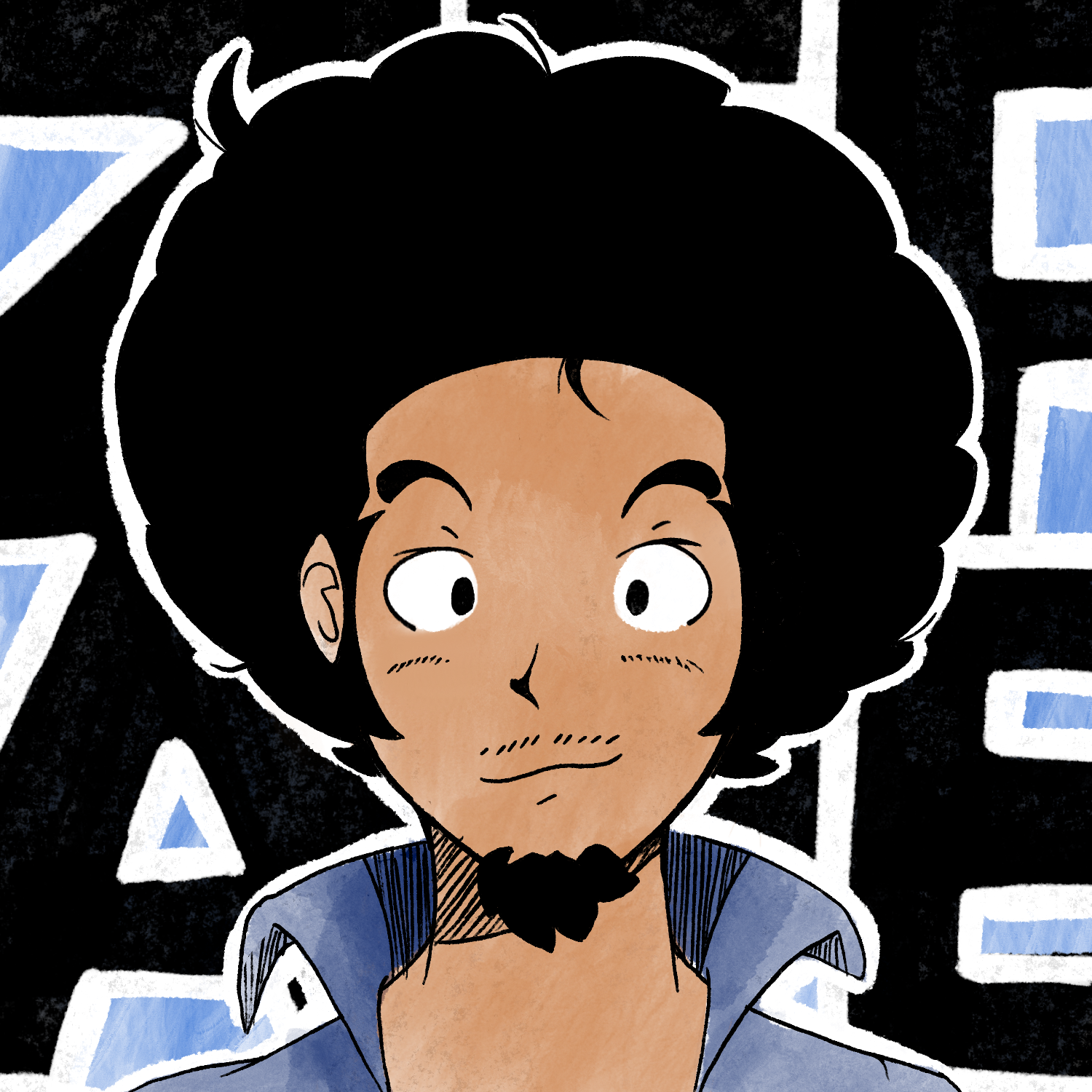70's anime style Self-Portrait