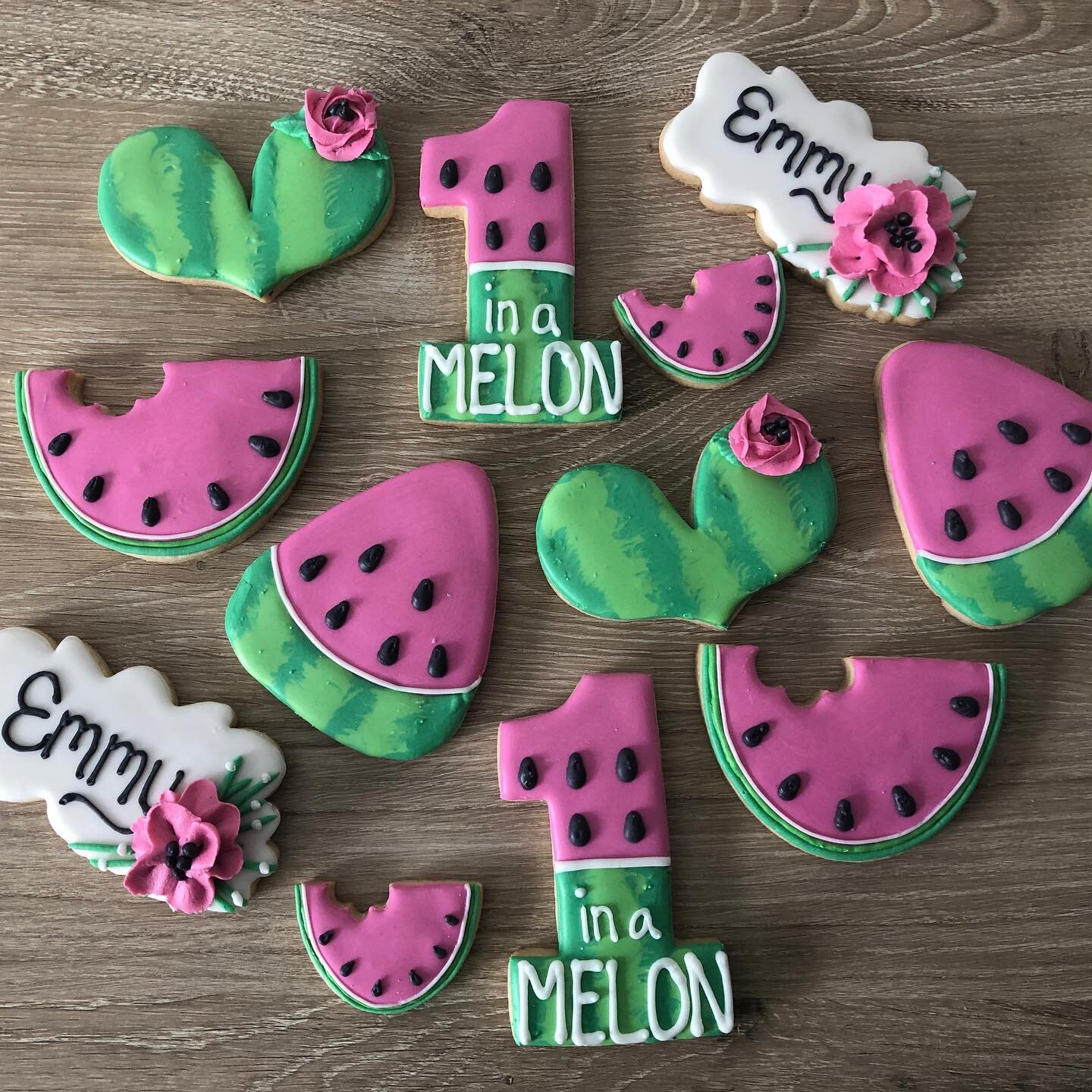 Sweet little 🍉 theme for a sweet little girl 
#oneinamelon #watermelon #cookiesofinstagram #firstbirthday