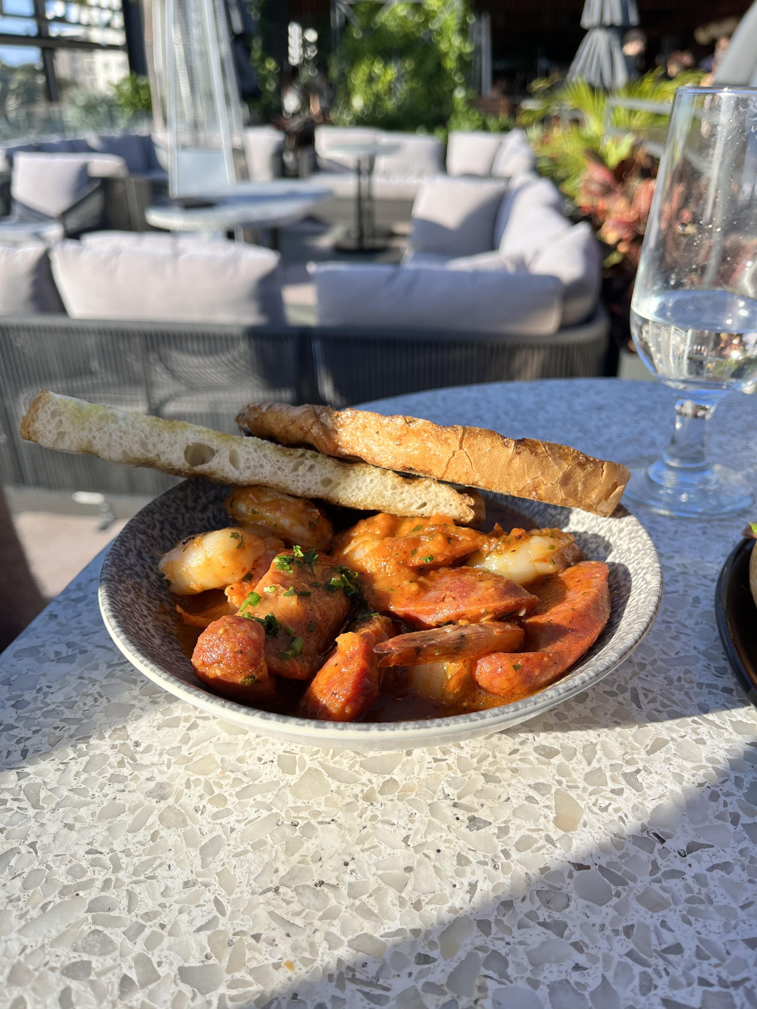 Garlic shrimp at M Bird restaurant Tampa Florida.jpg