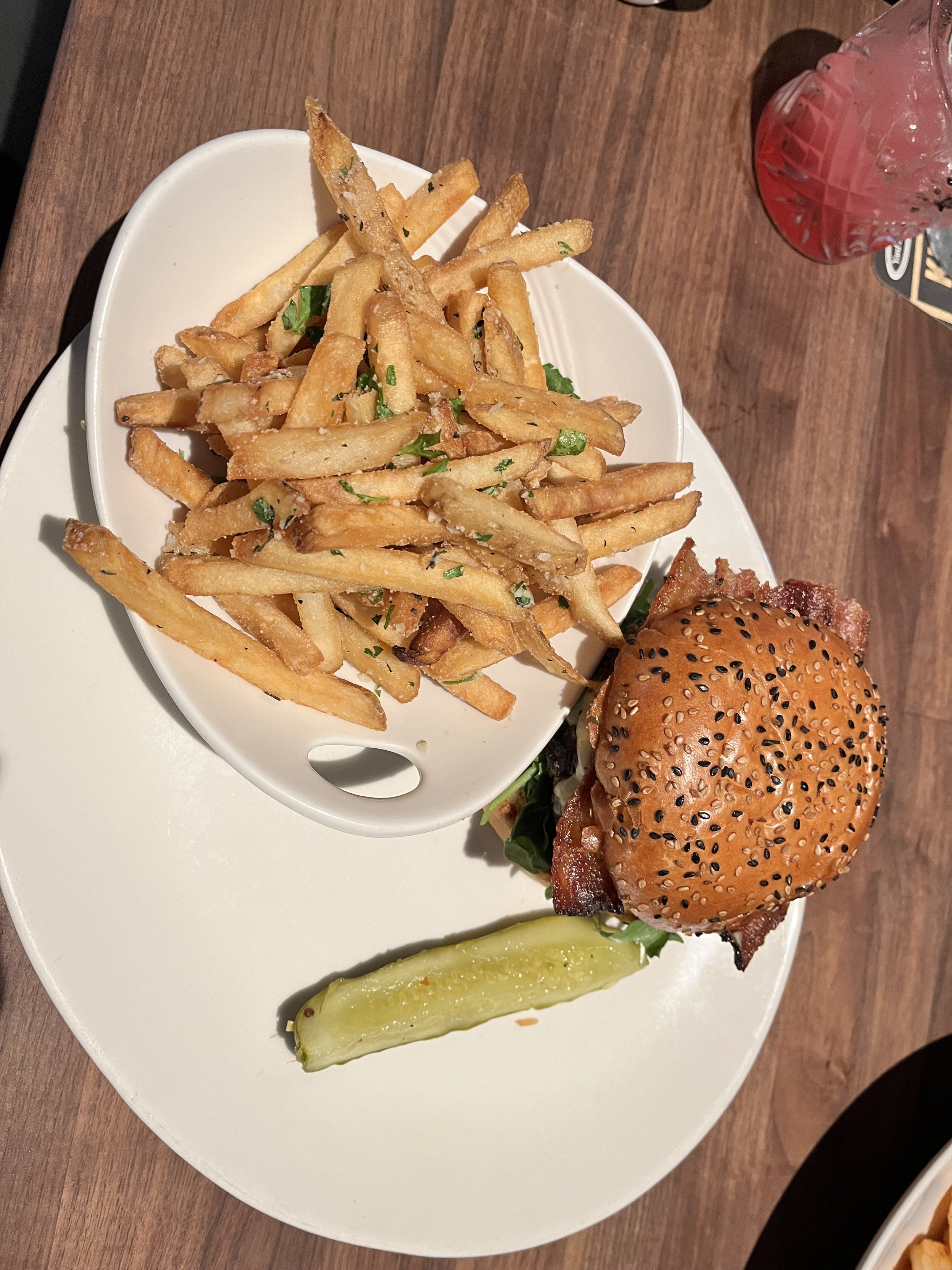 Yard House pork burger and truffle fries Tampa Florida.jpg