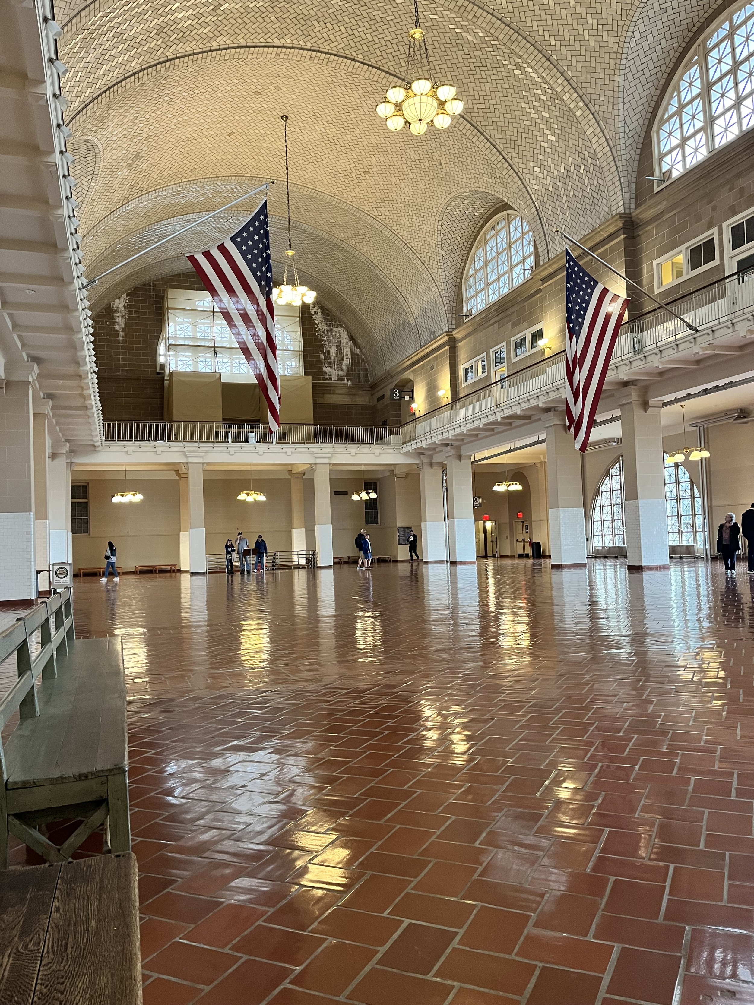 Ellis Island National Museum interior flag.jpg