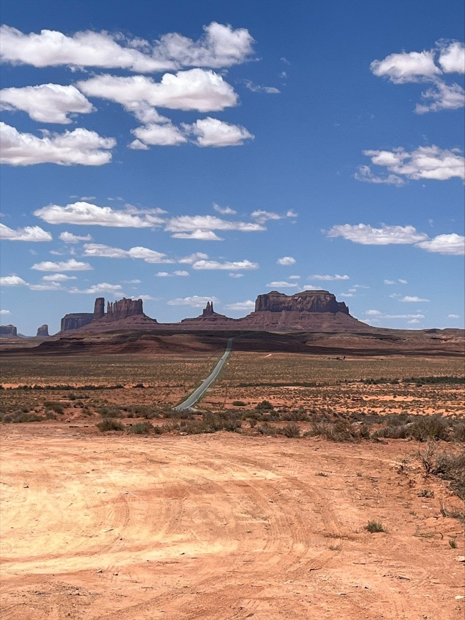 View of Monument Valley from Forrest Gump Point on Highway 163 in Utah
