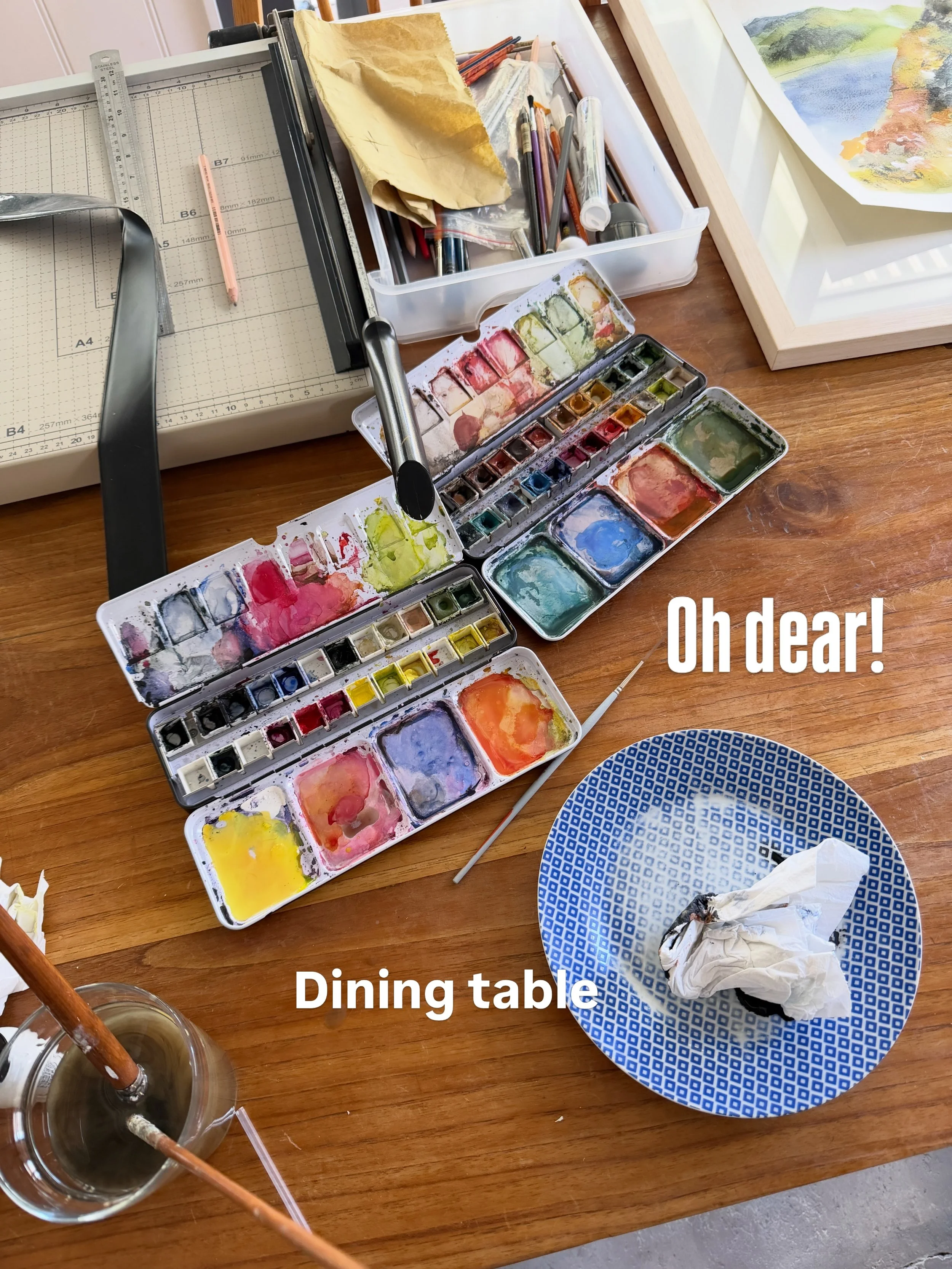Goodness&hellip; things are a mess! My husband is very tolerant of all the chaos I have everywhere 🫣 It&rsquo;s not always like this, but coming up to various events things do get a bit crazy&hellip; 
I&rsquo;ll try and get the kitchen sorted before
