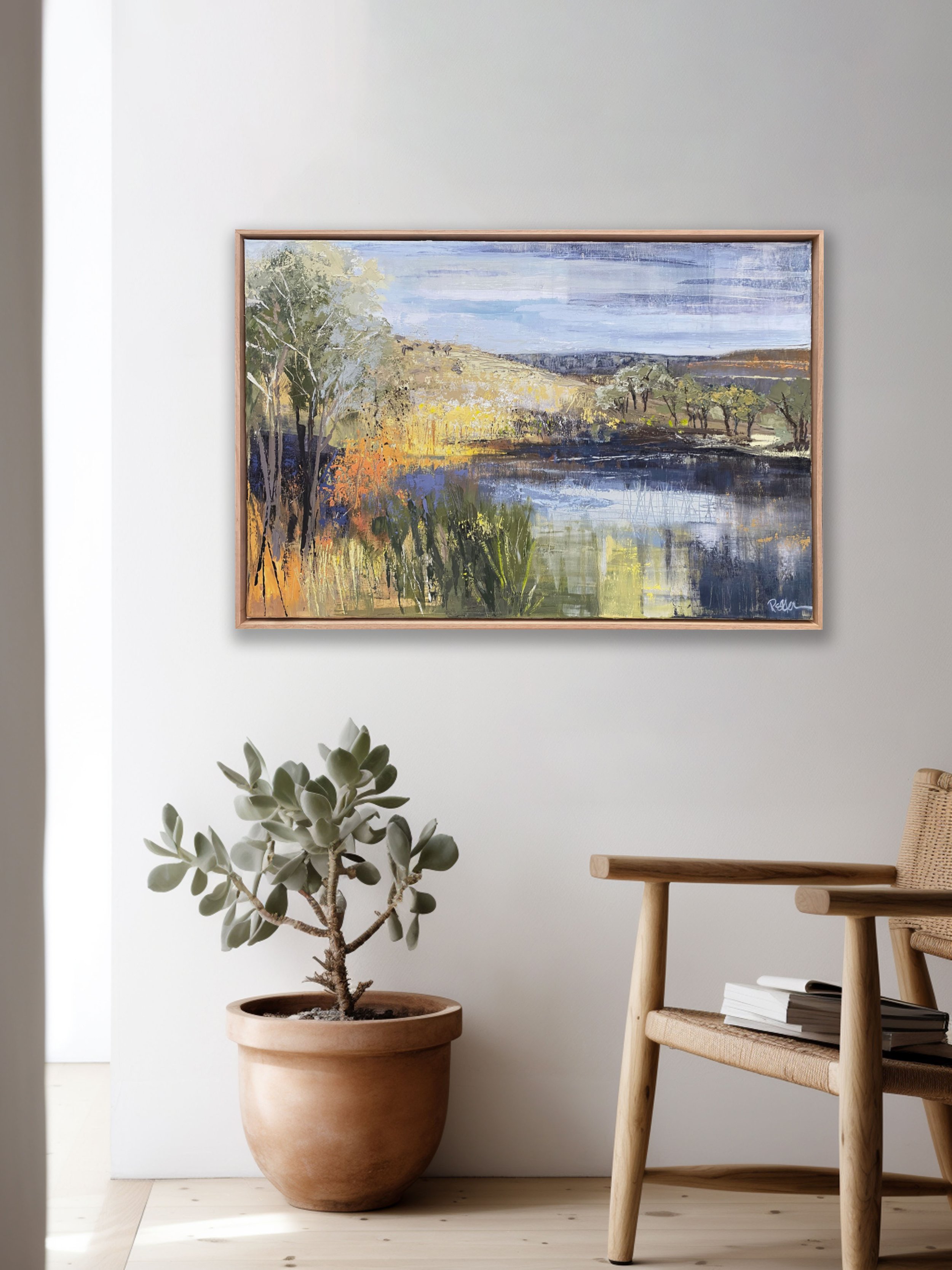 Passing the Dam, 63 x 93cm