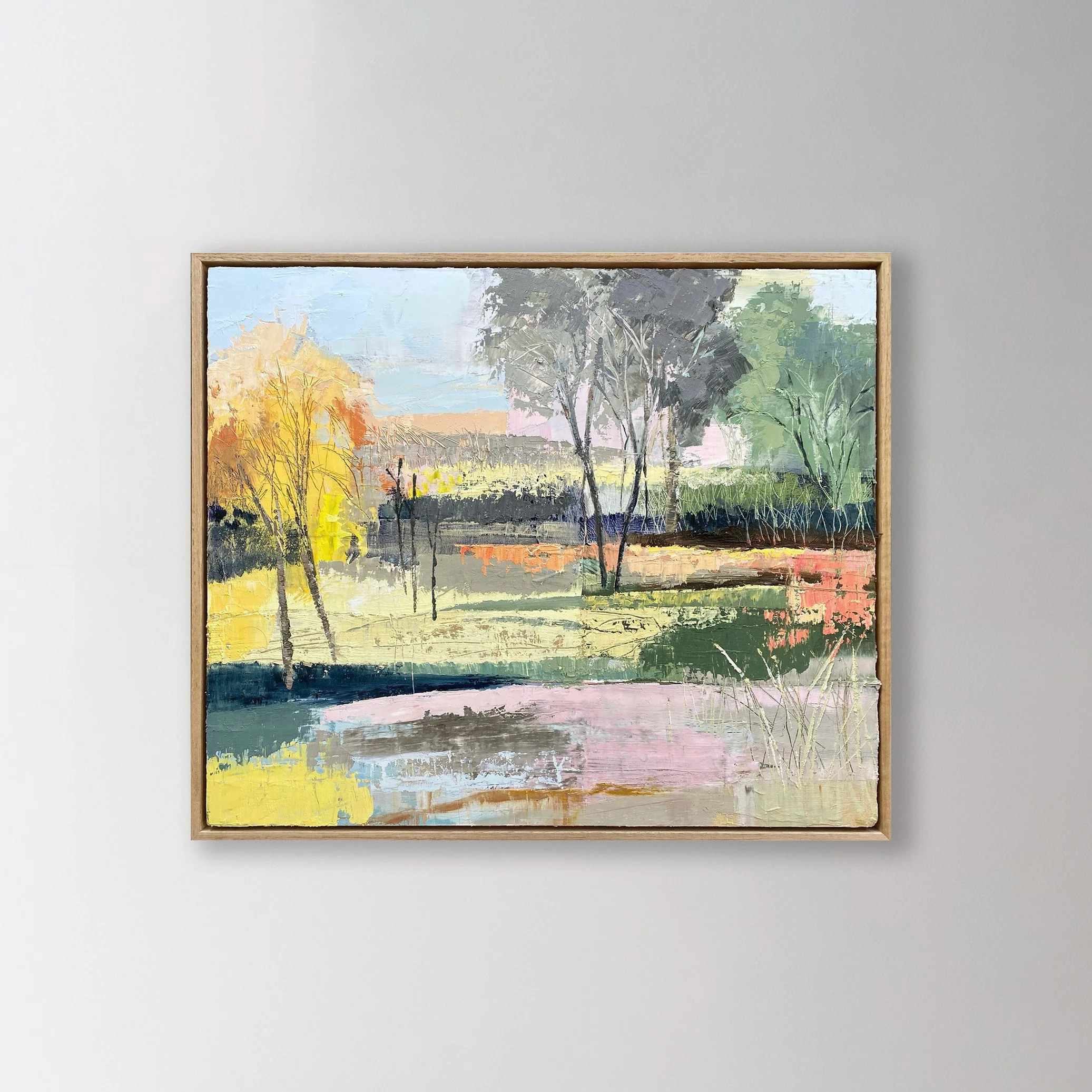 July Light on the River Path, 52 x 62cm