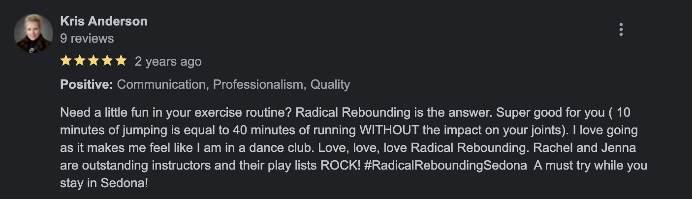 Positive review for Communication Professionalism and Quality