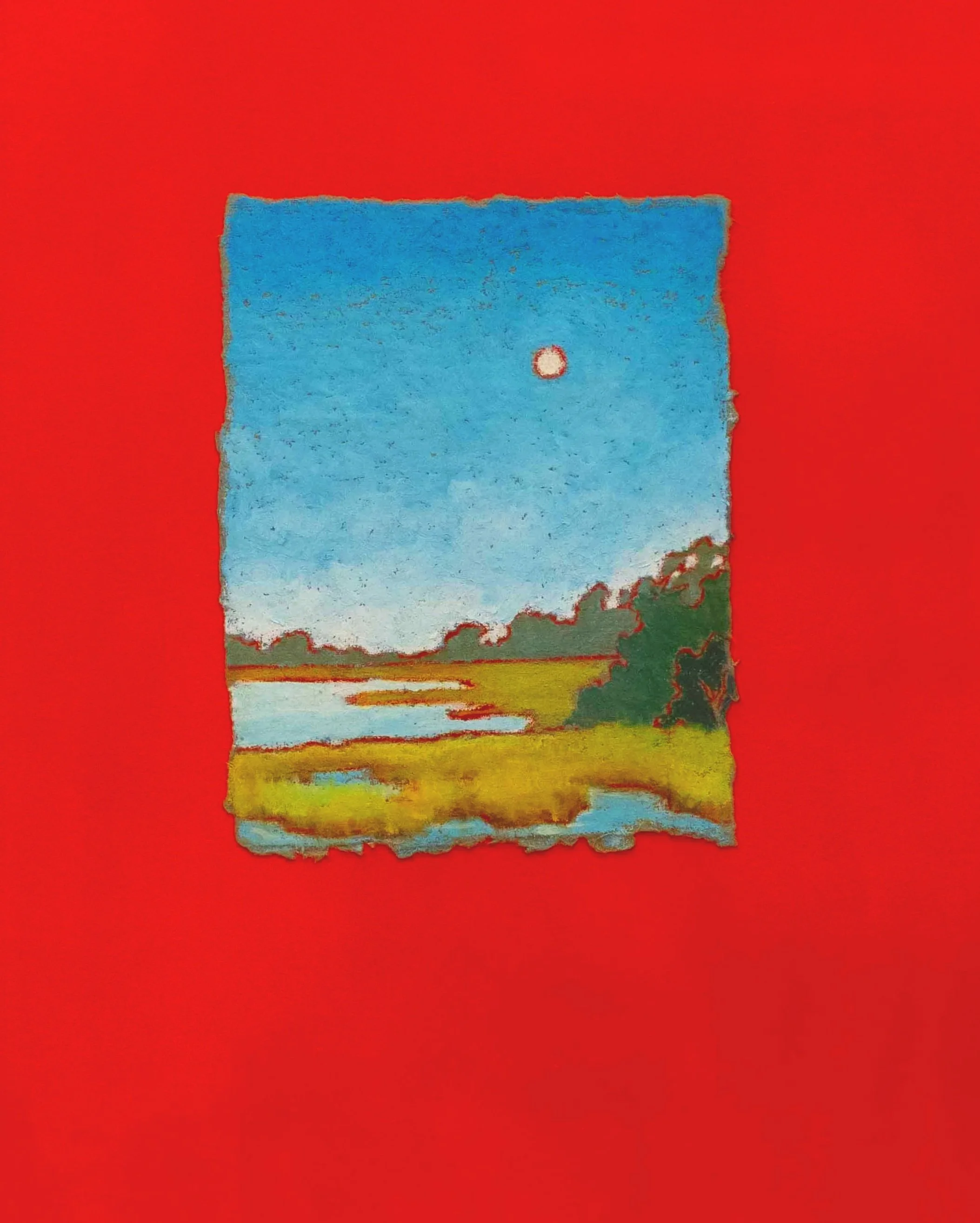 Harvest Moon I, oil pastel on paper, 4x6, 2025