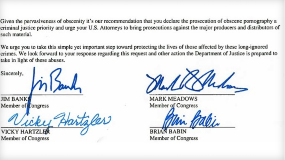 Republican Representatives Urge AG To Crack Down on Porn (XBIZ)