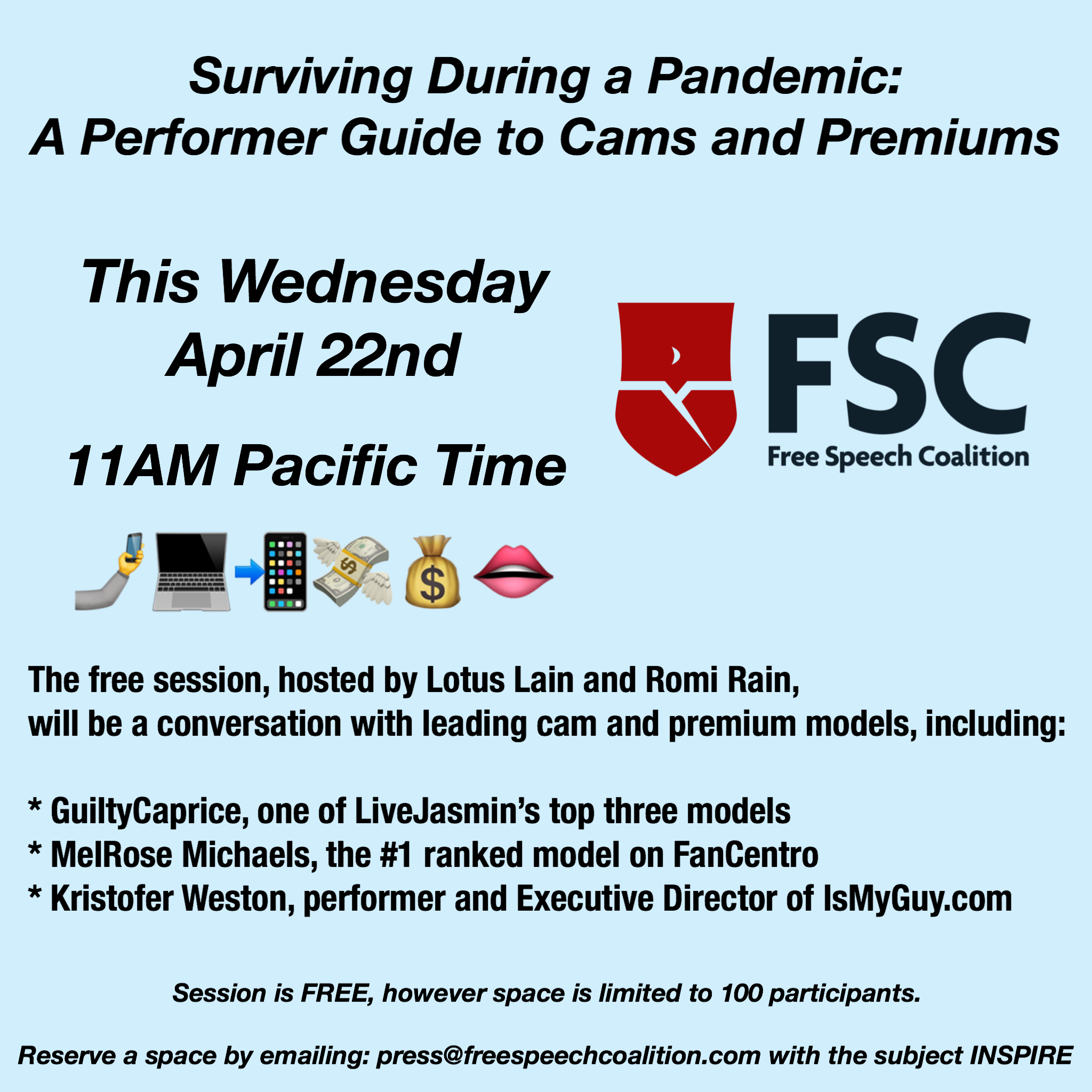 FSC To Host Wednesday Webinar Helping Performers Transition to Cams and Premiums