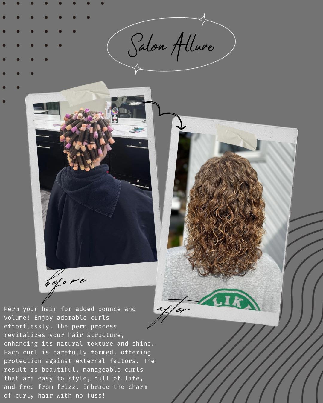 Curls that stay cute — rain or shine βοΈβ¨
Frizz-free, low-maintenance, and effortlessly natural ππ‍βοΈ
This dreamy perm by Natalia was tailored just for her client’s vibe π¨π
Ready to start your own curl journey? Let’s make it