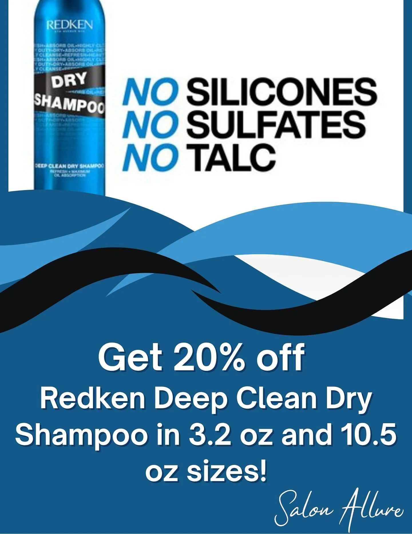 β¨ August Hair Care Deals at Salon Allure β¨
This month, treat your hair and your wallet! π‍βοΈπ
π Redken Deep Clean Dry Shampoo – 20% OFF in 3.2 oz & 10.5 oz sizes!
π€ Mizani Miracle Leave-Ins – Buy 1, Get 1 50% OFF!
π Pureolog