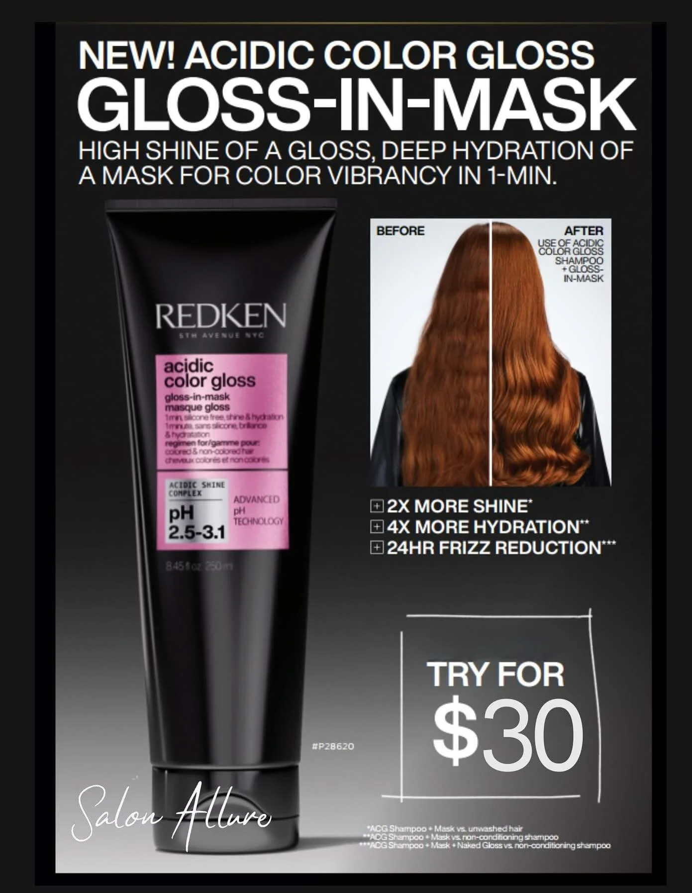 β¨ October Promos at Salon Allure β¨
π Treat yourself this fall with these limited-time offers:
• 25% OFF ACG Heat Protectant Spray with purchase of any Redken shampoo & conditioner (both must be purchased together)
• 15% OFF Redken 10.1