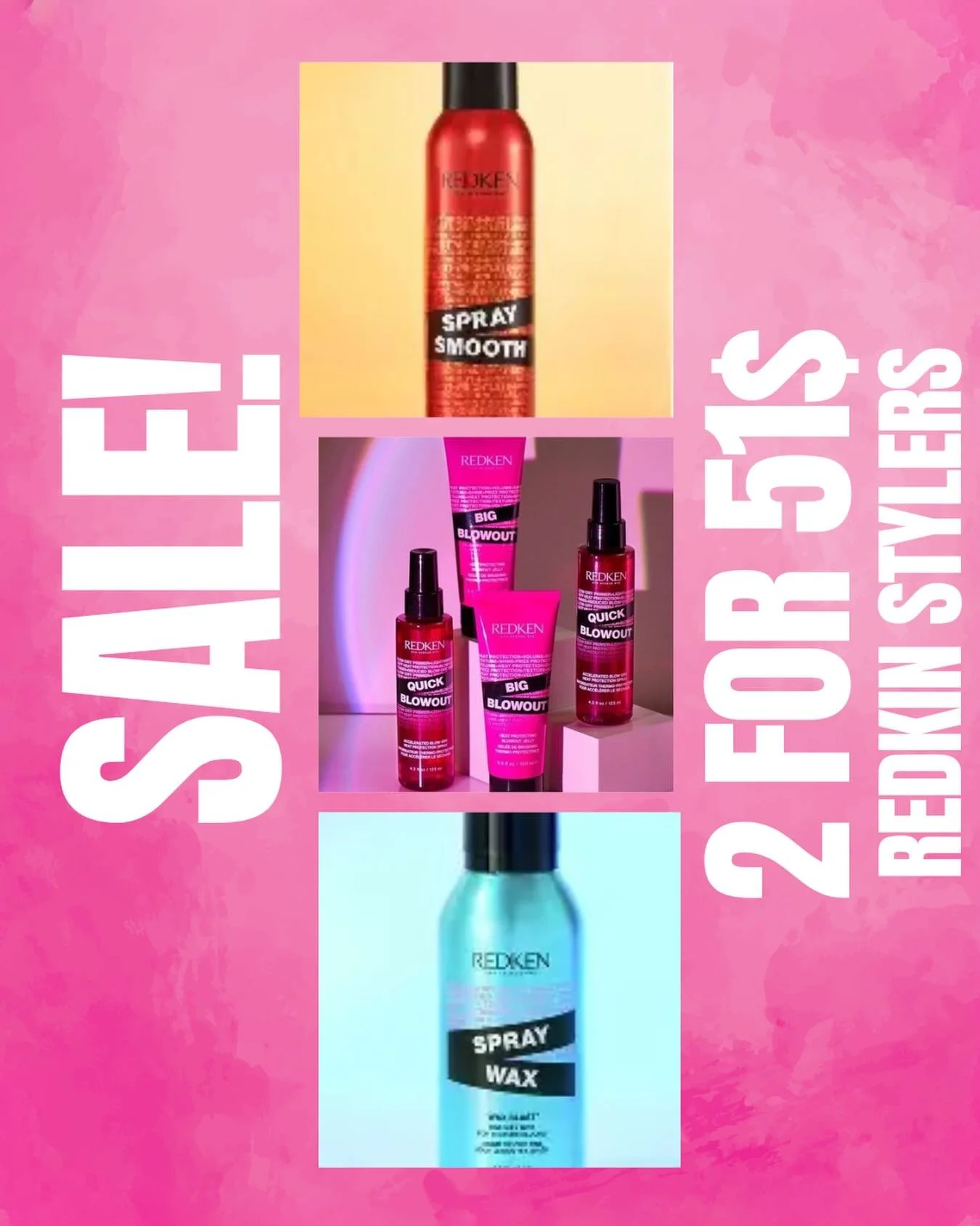🚨 SALE ALERT 🚨
Your blowout essentials are calling 📞
Smooth. Volumize. Finish.
Grab your Redken must-haves before they&rsquo;re gone 🔥