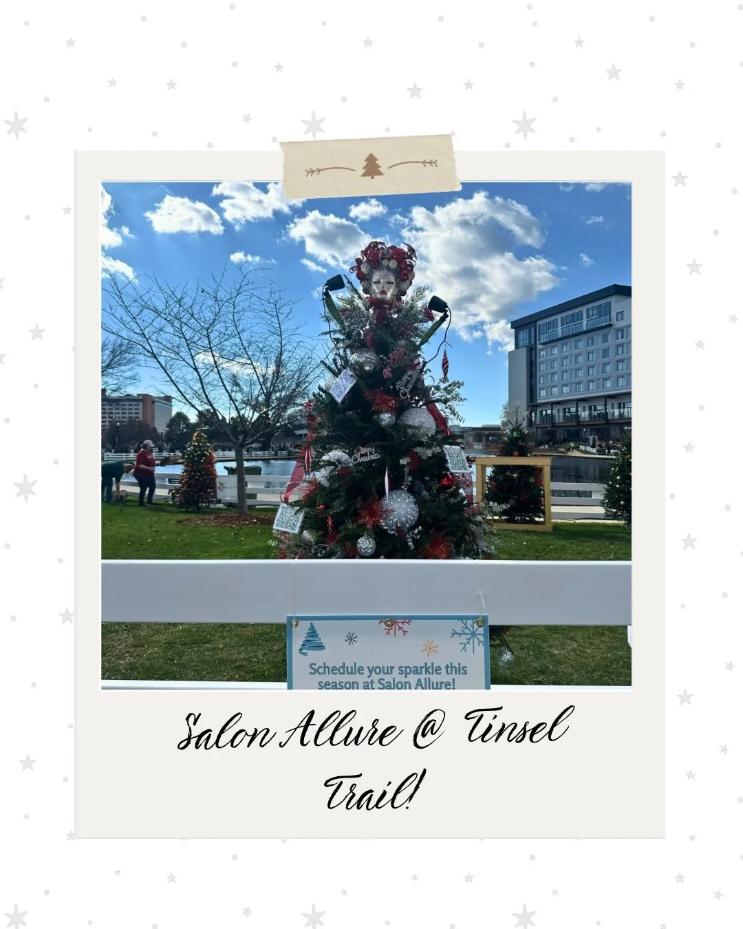 Our Salon Allure Christmas tree is up and sparkling at the Tinsel Trail in Big Spring Park! 🎄💇&zwj;♀️✨
It&rsquo;s open 24/7 from November 28&ndash;December 31, so stop by anytime to enjoy the lights, take photos, and feel the holiday magic.
🌟 Make