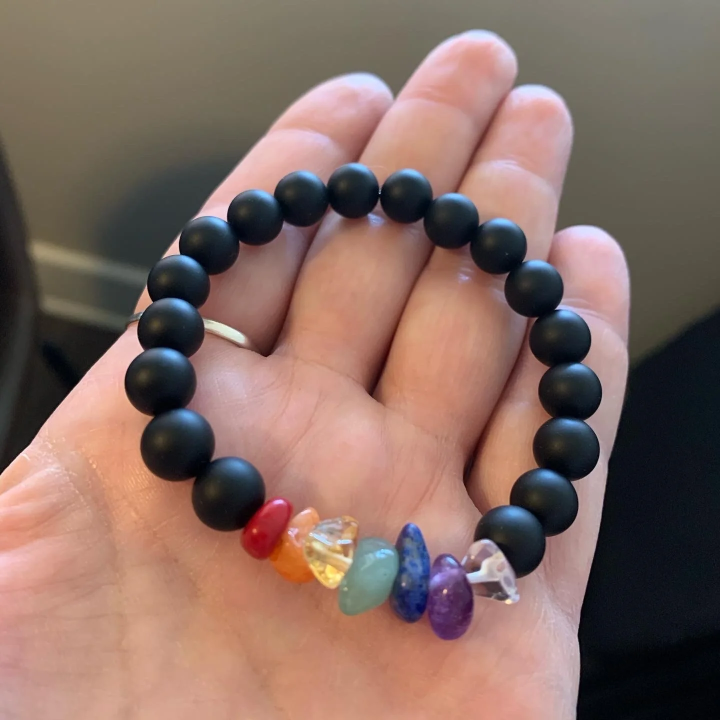 5. Matte black onyx w/gemstone chips