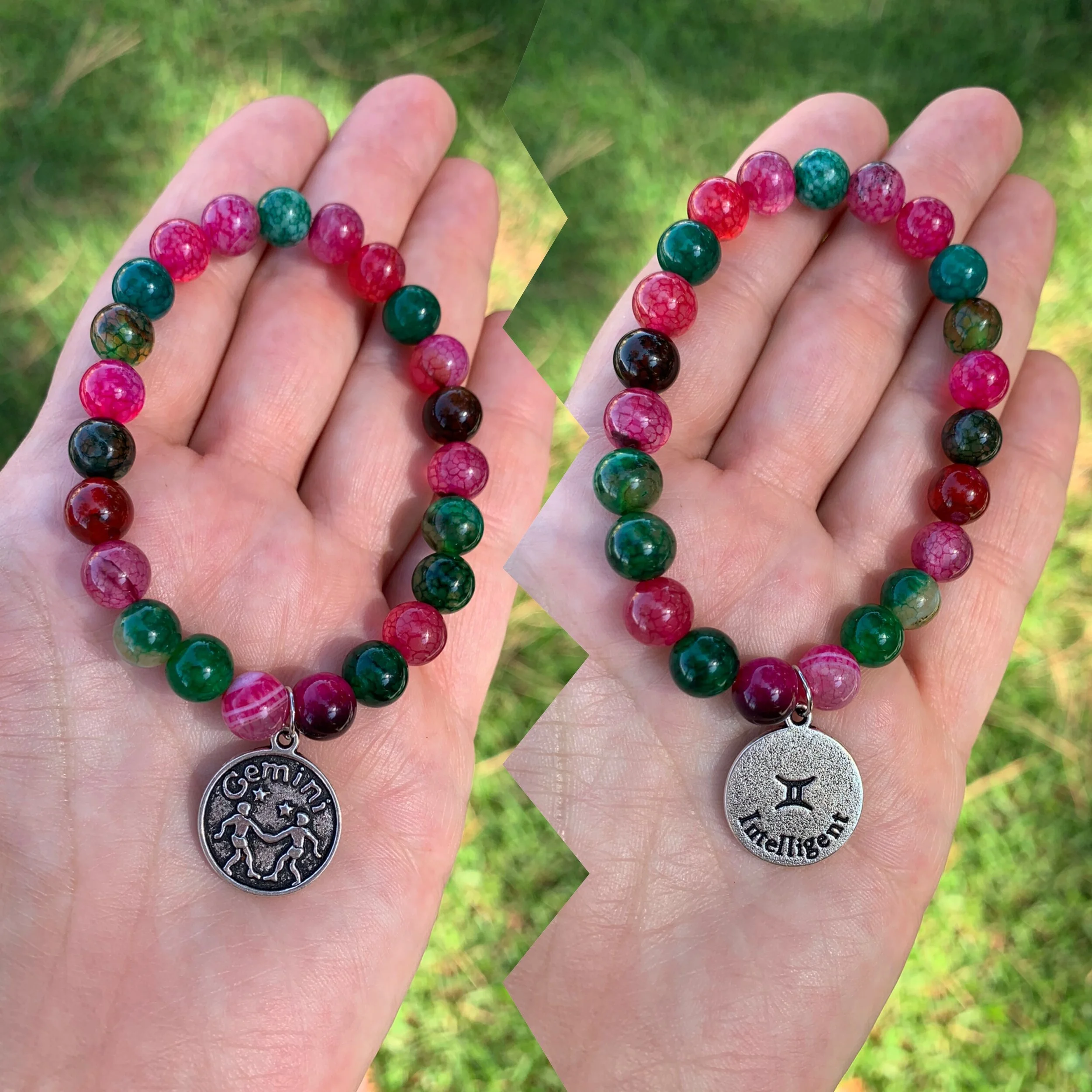 33. Dyed tourmaline w/choice of zodiac charm | $15.00