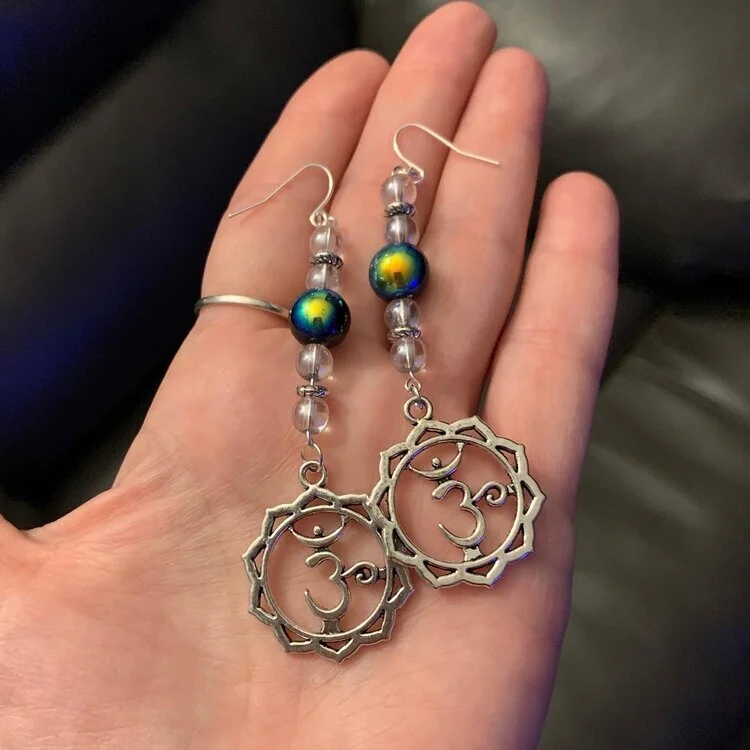 20. Glass beads w/silver spacer beads