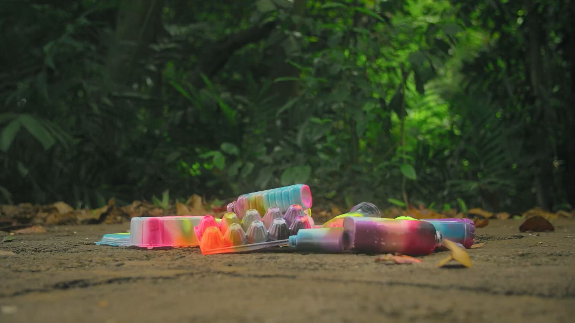 Marine Debris I | Art Objects | Sungei Buloh, Singapore | Spray paints & Dry Media on Marine Debris | Assorted Sizes