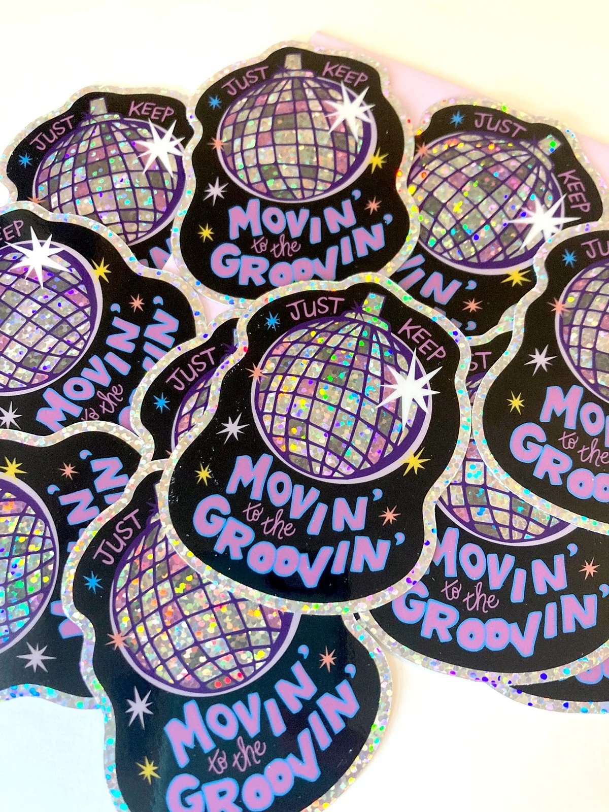 Groovy Sparkly Sticker