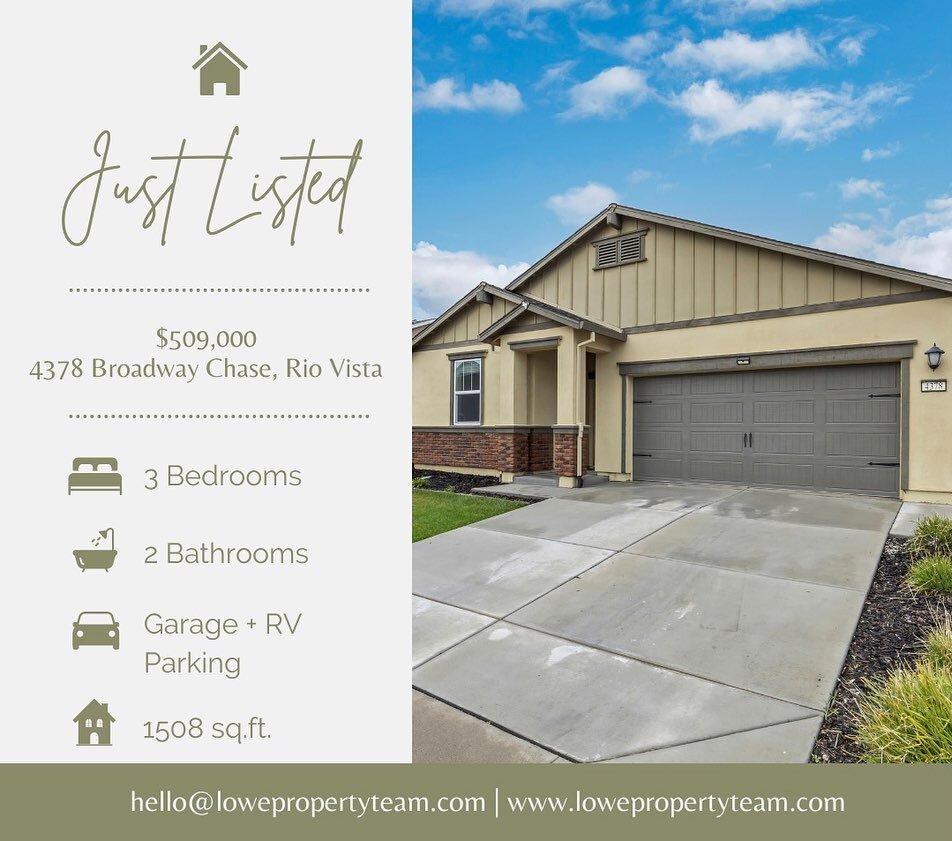 Just Listed ⚡️

This single-story charming new construction home in Rio Vista with 1,508 sqft &mdash; offers 3 bedrooms and 2 bathrooms. The kitchen brings in a plethora of natural light, and is open to the family room creating the ideal entertainmen