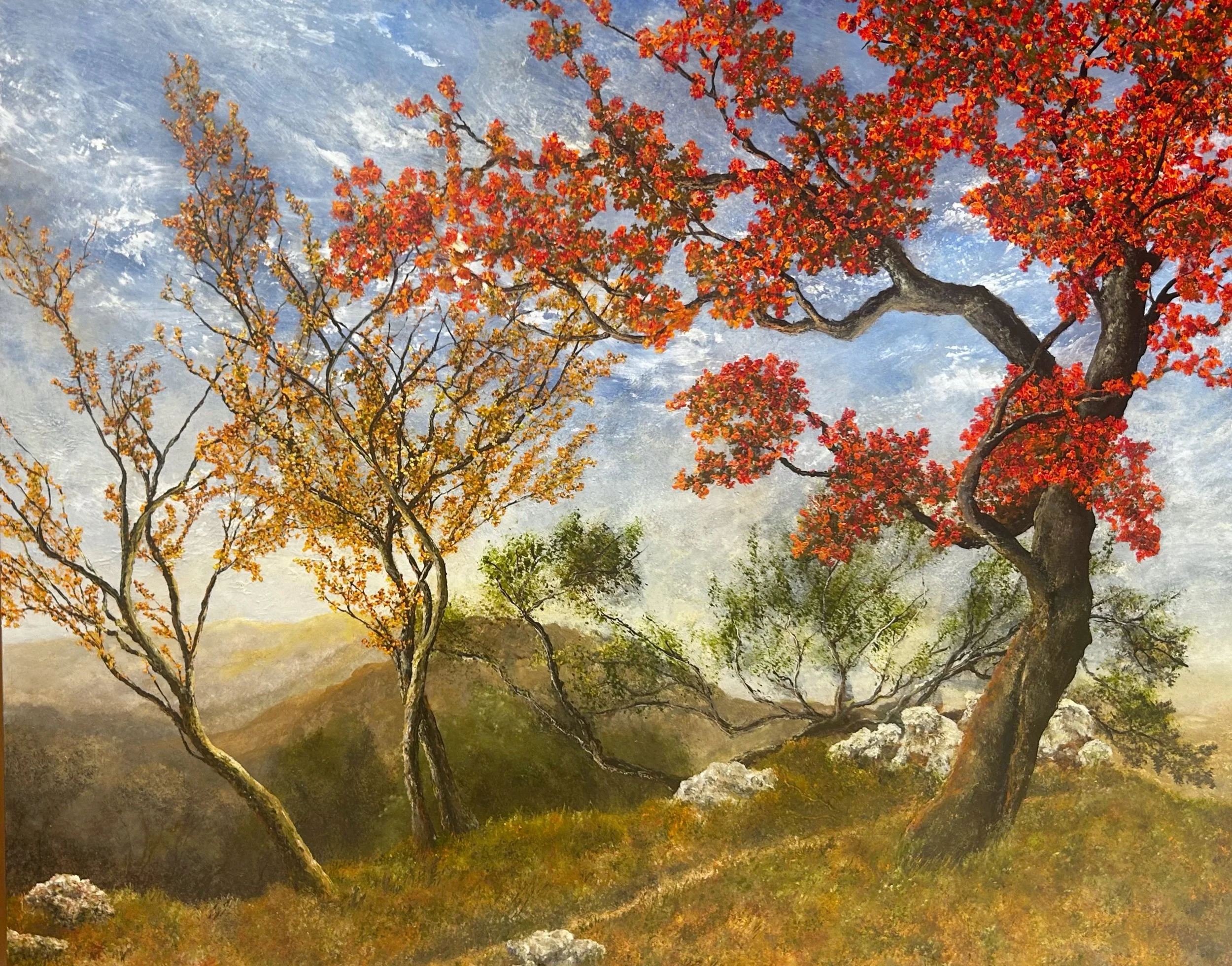 "A Marin Autumn Stroll", Oil on Canvas (60"x60"), available: $1200