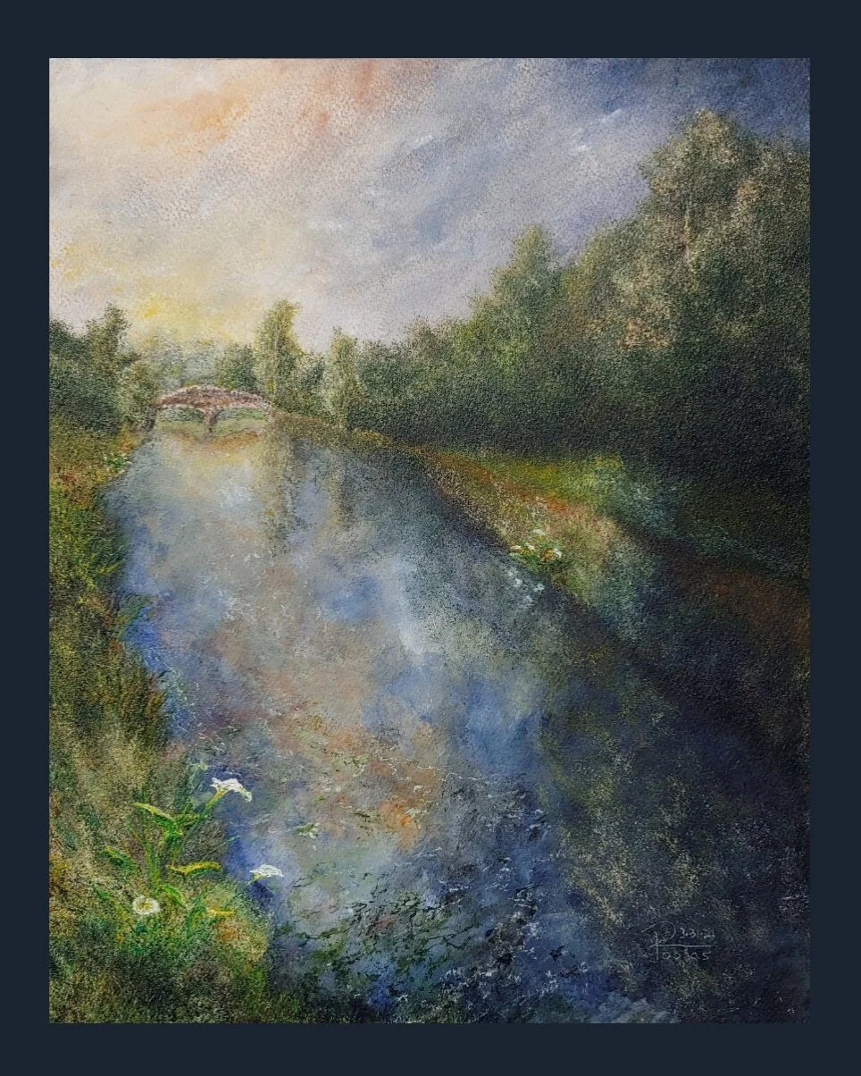 "Stow Lake, San Francisco"  (12"x16"), Acrylic on 300lb  Watercolor Paper - Sold -Reproduction is available.