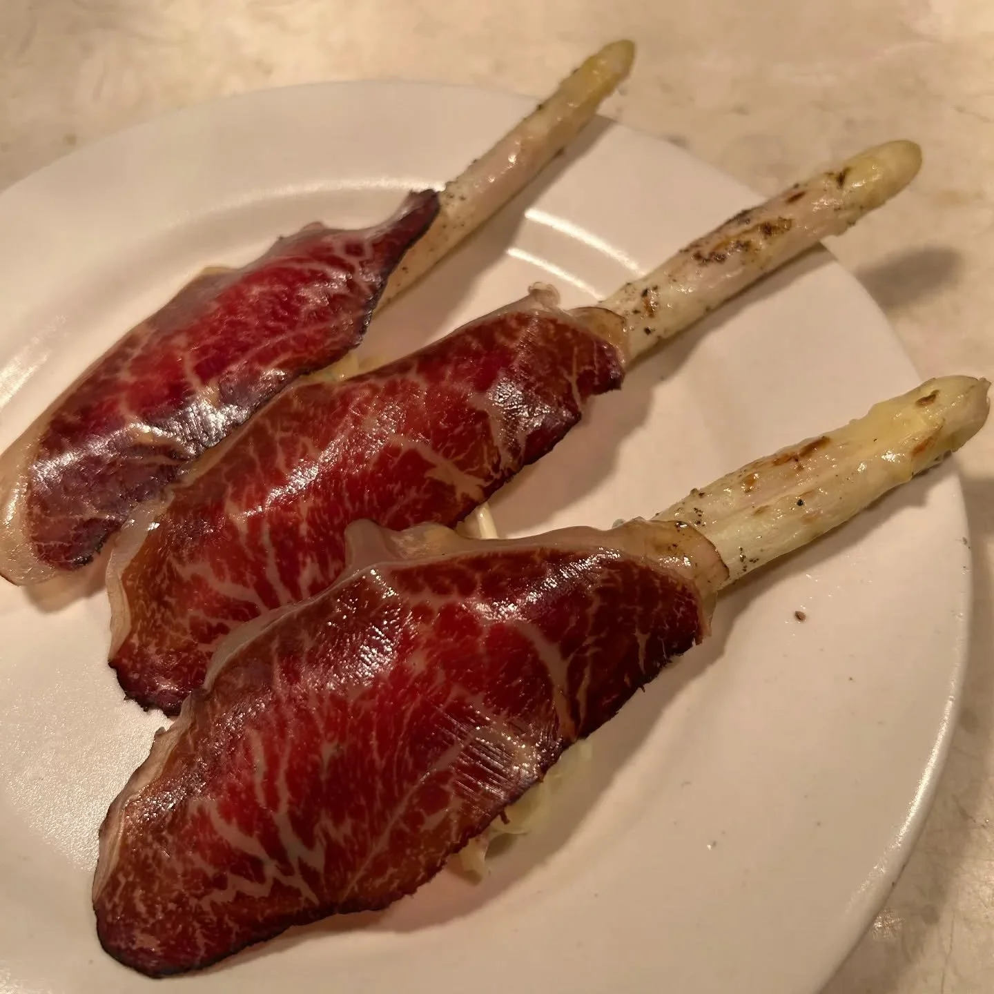 Excited to see our partners create unforgettable moments encapsulated in their creations. 

Grilled White Asparagus with our signature Amarone brined Wagyu Rumpetto. 

What will you make?