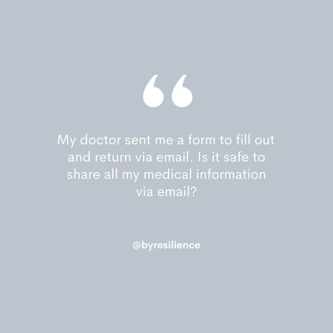 The answer to this question depends on the email you are both using and the protections the medical practice has in place. As a general rule - always check to see if the email is encrypted (gmail will show a red lock alert if it isnt). That way it ca