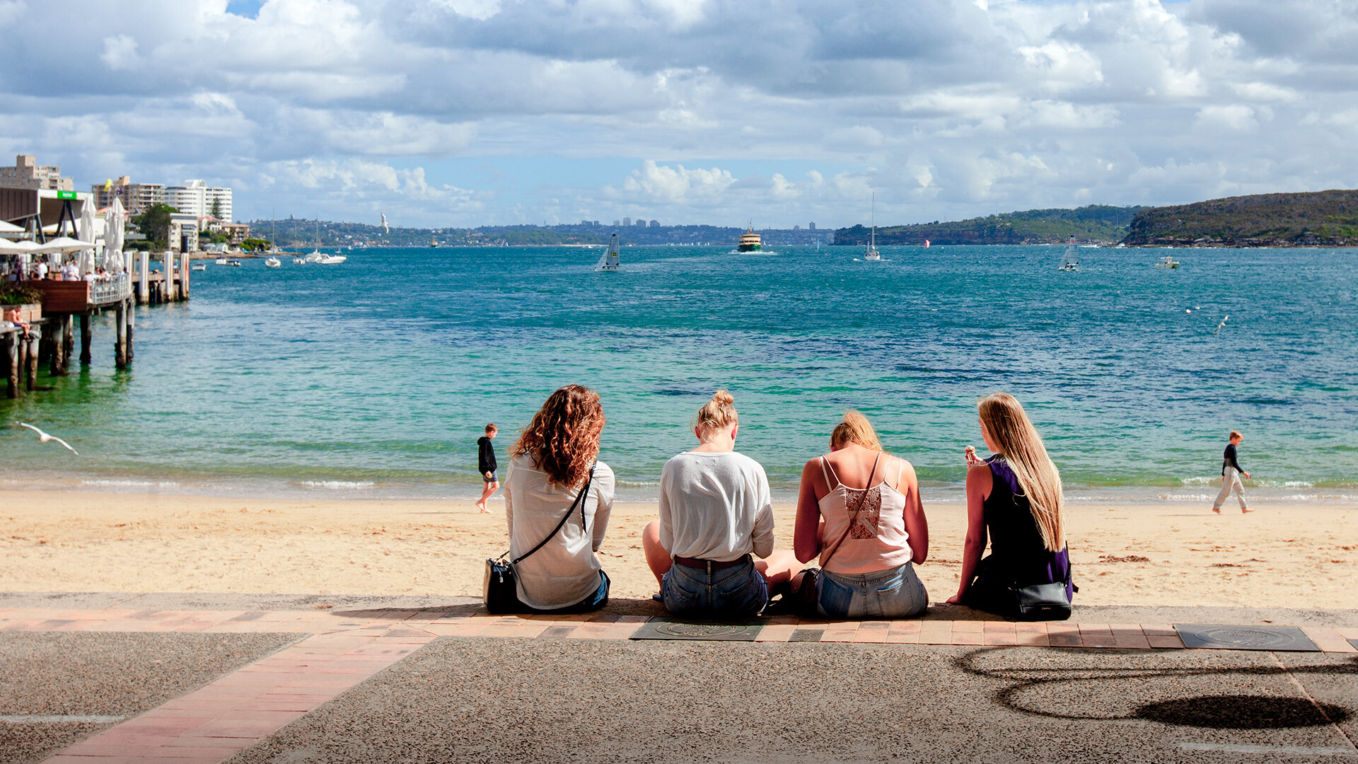 Friends at Manly Cove, Sydney, Australia.