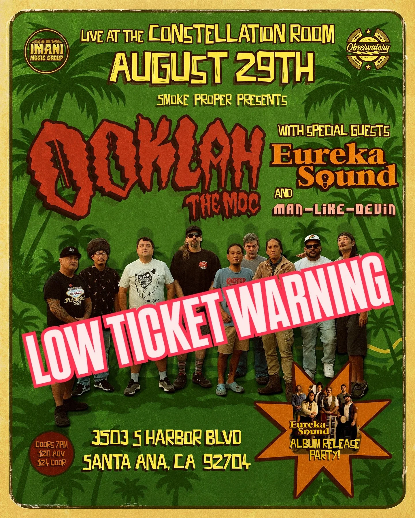 🚨Less than 50 tickets left!🚨 
Make sure you get yours today🎫

August 29th live at @observatoryoc Constellation Room! We hope to see you there 🔥