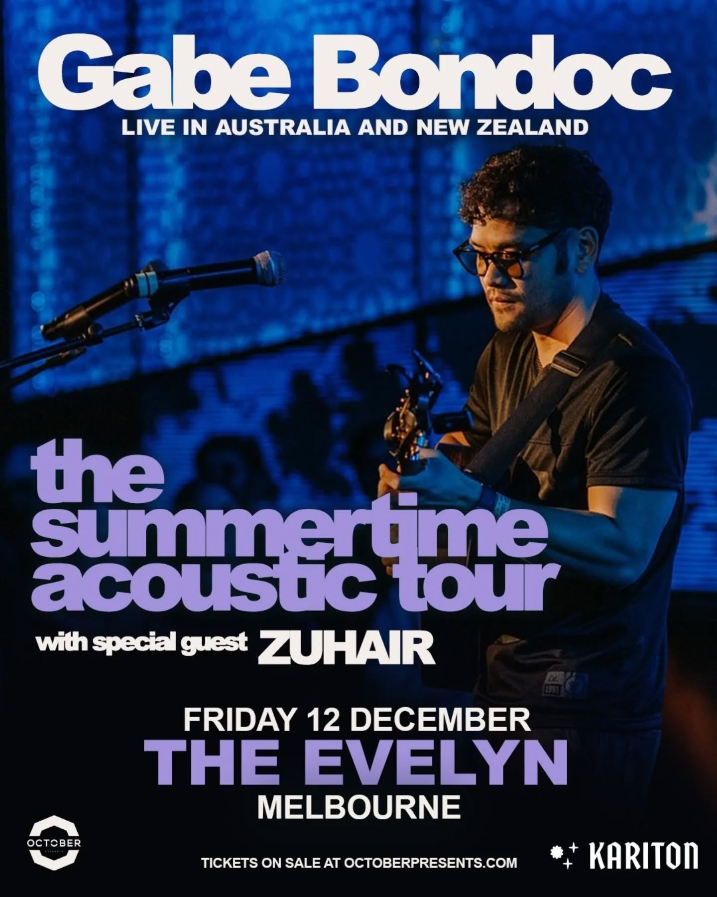 Kariton's serving gelato goodness at Gabe Bondoc's Summertime Acoustic Tour! 🍦🎸

Fri 12 Dec, Melbourne @theevelynhotel
Sat 13 Dec, Sydney @metro_theatre

Gabe Bondoc returns to Australia and visits New Zealand for the first time with The Summertime