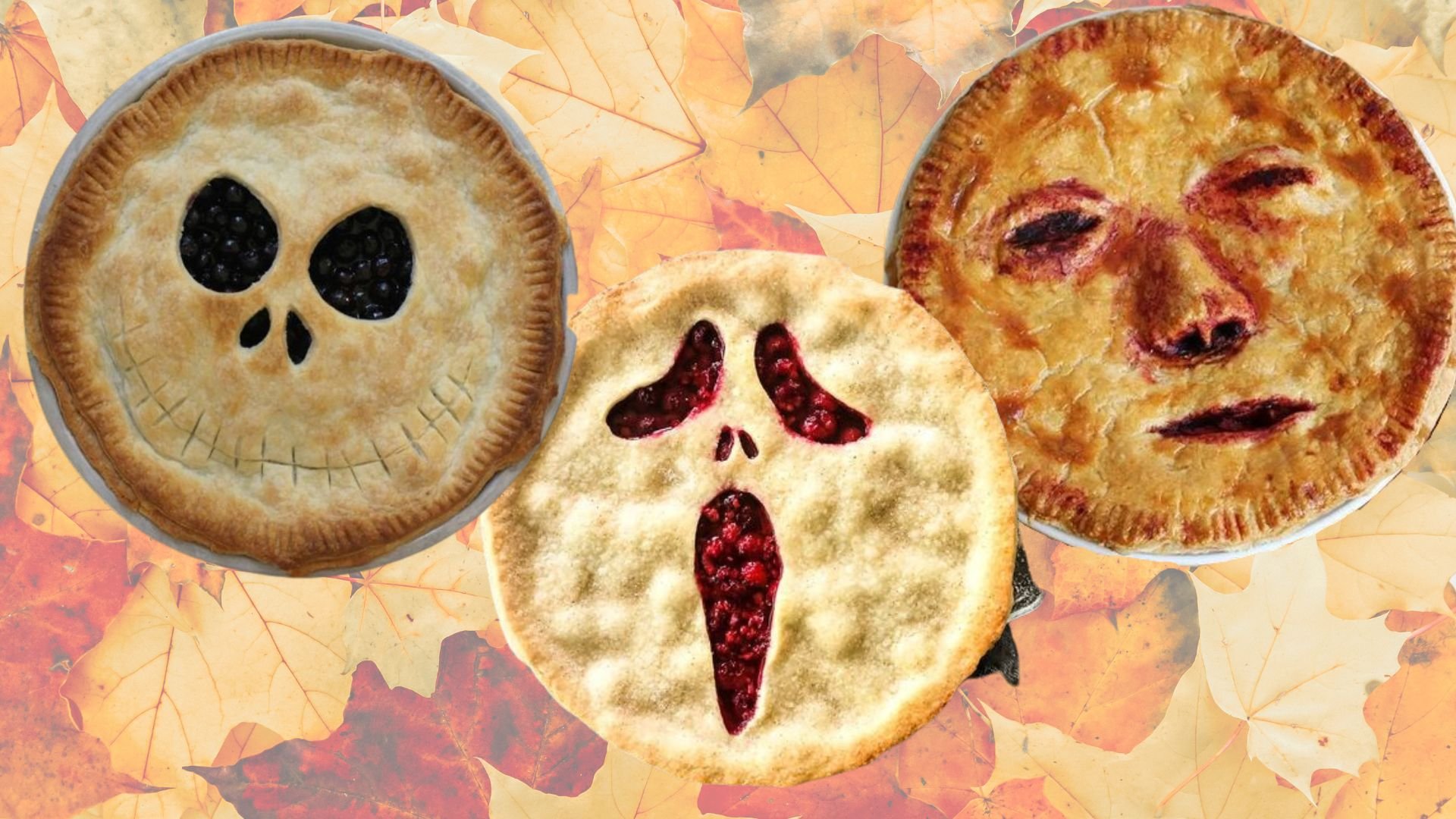 Turn your favourite dessert pie into a halloween masterpiece taking inspiration from The Night Before Christmas, Scream, or make your own frightening face.