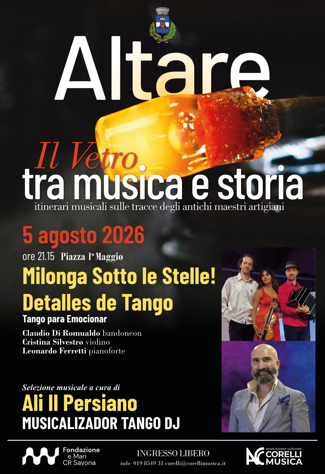 Detalles de Tango – "Milonga Sotto le Stelle!" "Altare - Il Vetro tra musica e storia"