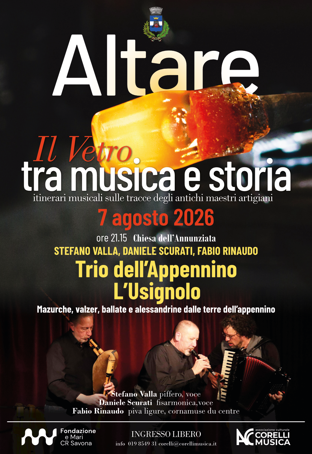 Trio dell'Appennino "L'Usignolo" – "Musiche dalle terre dell'Appennino" "Altare - Il Vetro tra musica e storia"