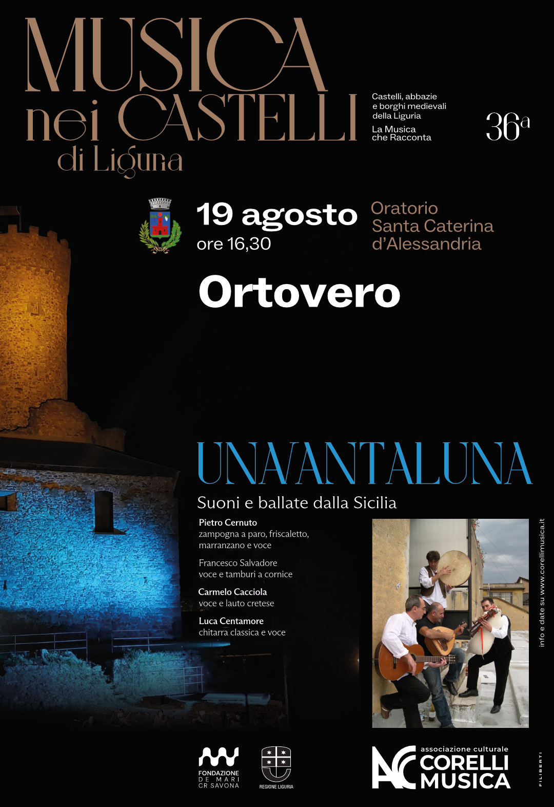 MUSICA NEI CASTELLI DI LIGURIA- UNAVANTALUNA – "Suoni e ballate dalla Sicilia"