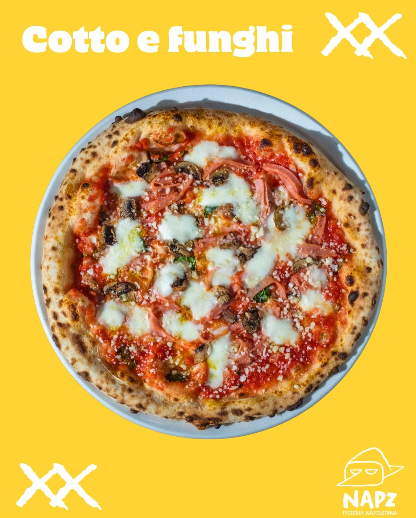 The Cotto e Funghi on our menu is simple, balanced, and pure Neapolitan comfort. 🍕🇮🇹

A straight-up classic, topped with the essentials that just work together:

🍅 Roma Tomato
🧀 Fior di Latte Mozzarella
🍖 Prosciutto Cotto
🍄 Mushrooms
🫒 Extra 