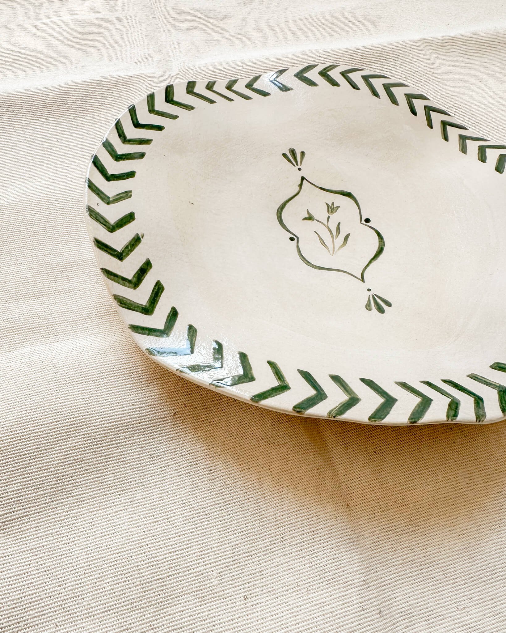 Green-Painted-Handbuilt-Plate-Geometric-Border-Floral-Motif.jpg