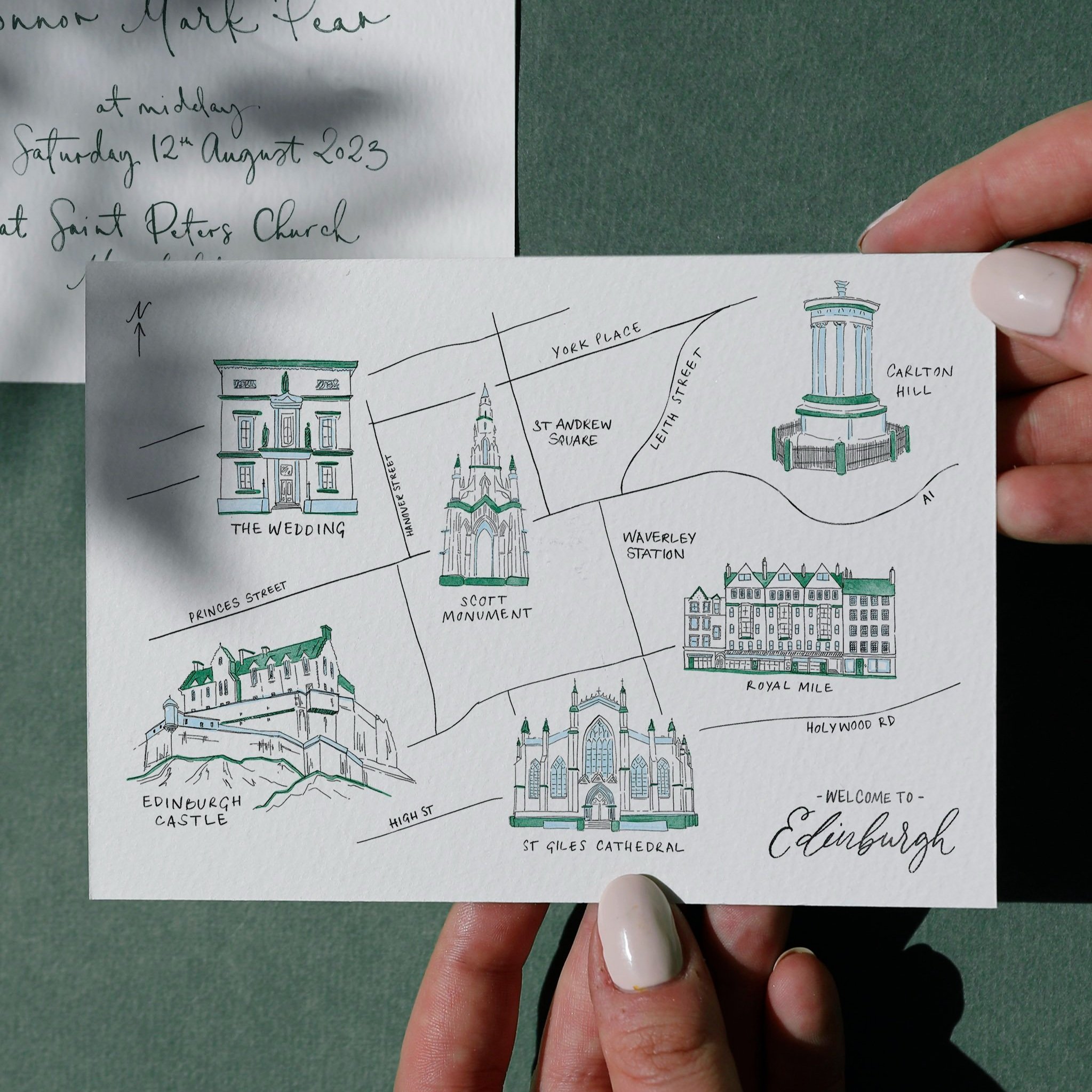 Bespoke map with venue illustrations