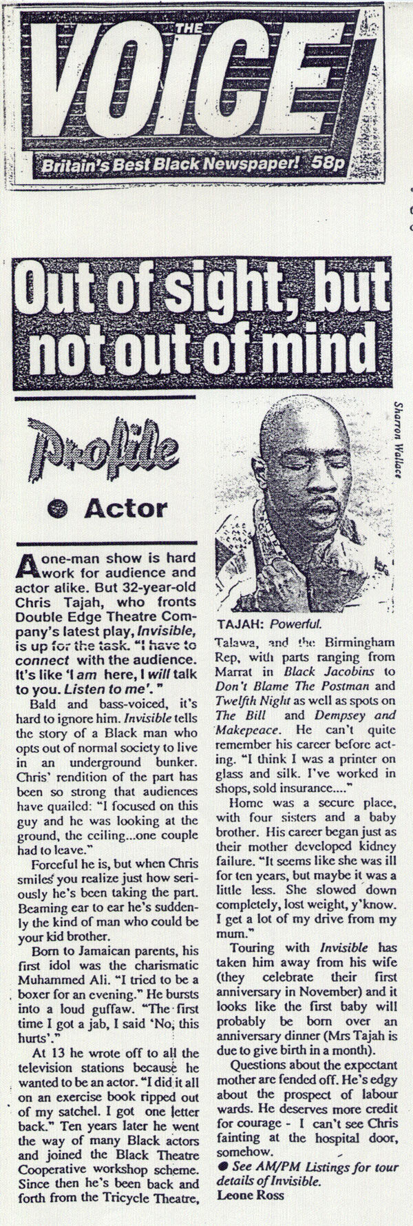 Invisible (Double Edge - press clipping - Chris Tajah - The Voice) 1.jpg