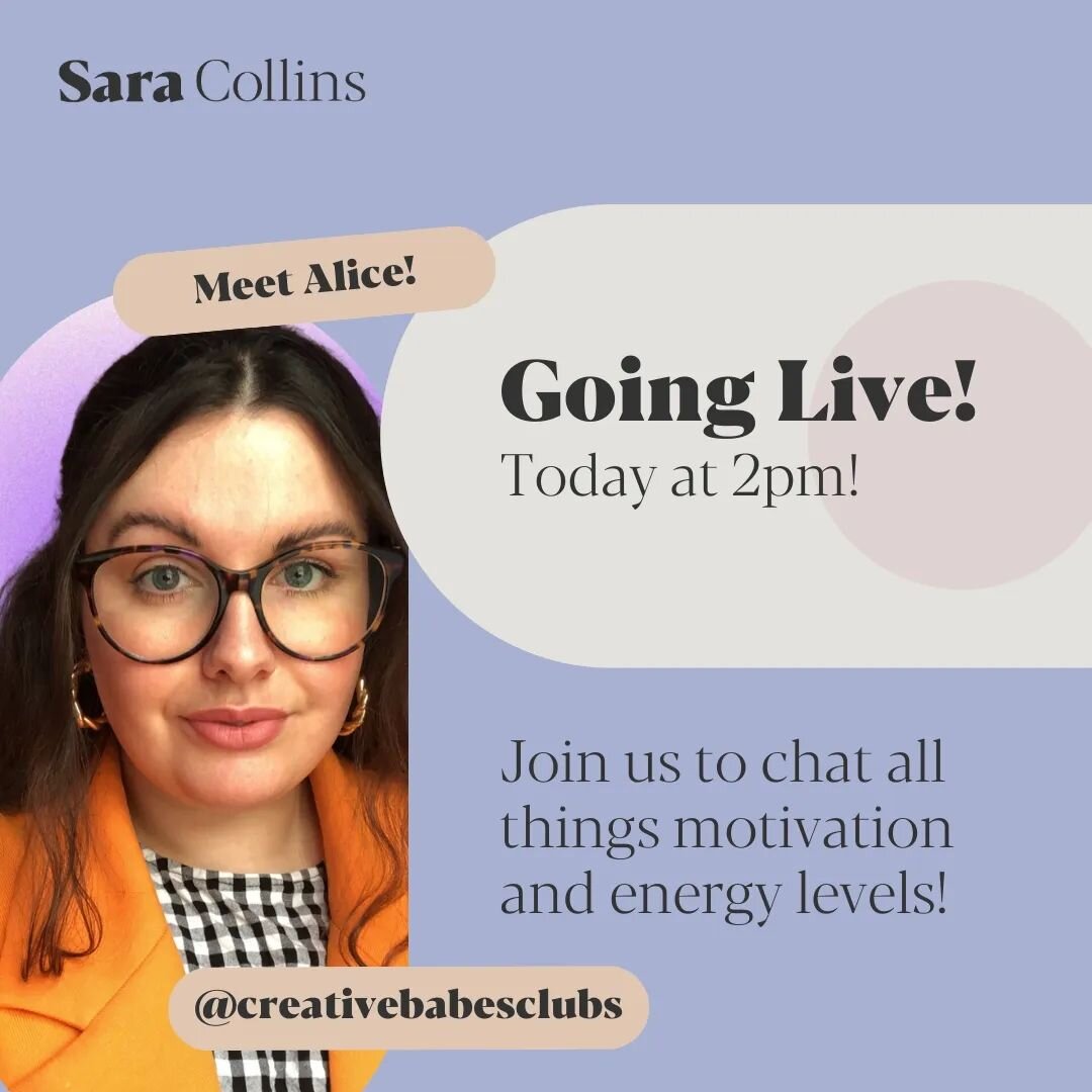 It's Monday morning and motivation and energy and big players to get us ready for a new week! 

@creativebabesclub and I will be going live to chat about how we try to work with our enery and motivation. It's not always easy, especially when you work