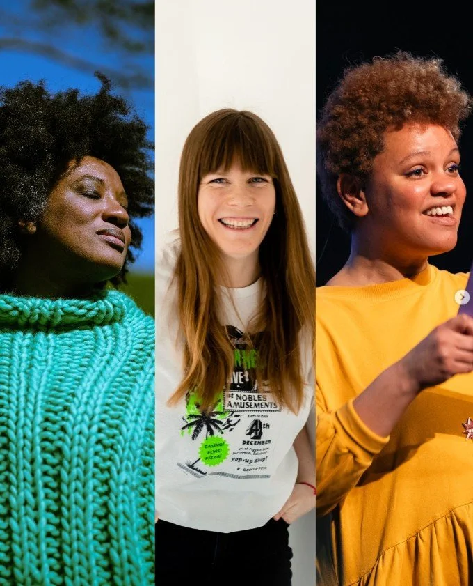 Collage image of Aja Barber, Sara Collins and Gemma Cairney
