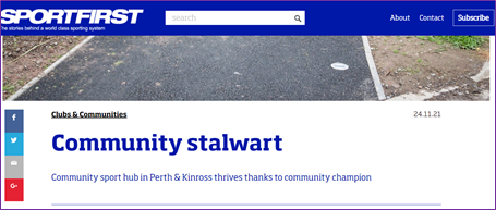 ACSR Chair Features in Latest sportscotland Article