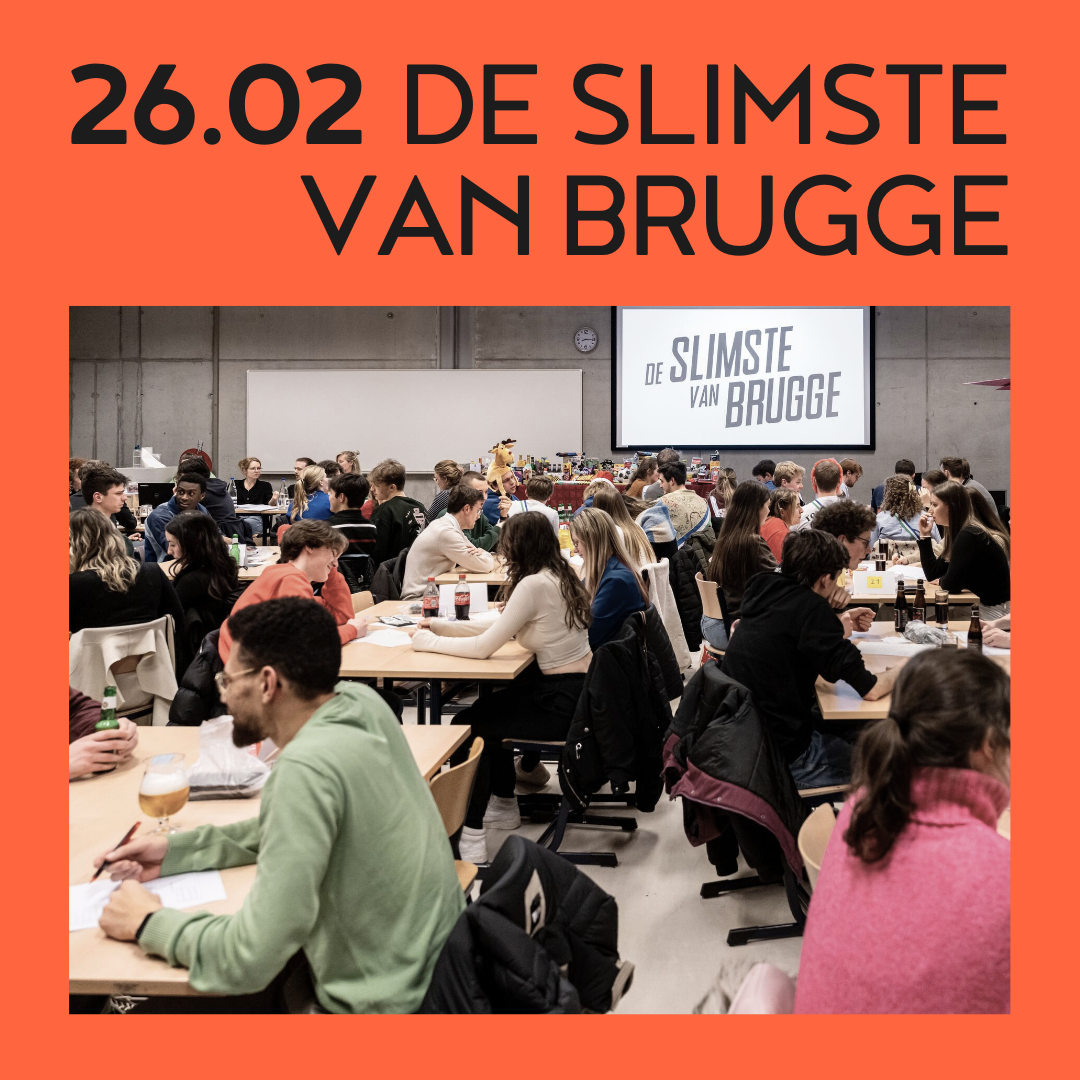 De Slimste Van Brugge studentenquiz op 26 februari