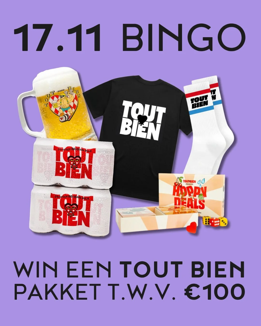 Hoofdprijs van onze Bingo just dropped!! 🤩
Schrijf je nog snel in v&oacute;&oacute;r 13 november en maak volgende week maandag kans op deze prachtige pilsprijs van @toutbienpils 🍻🎉

Naast deze hoofdprijs zijn er trouwens nog meer dan 25 andere pri