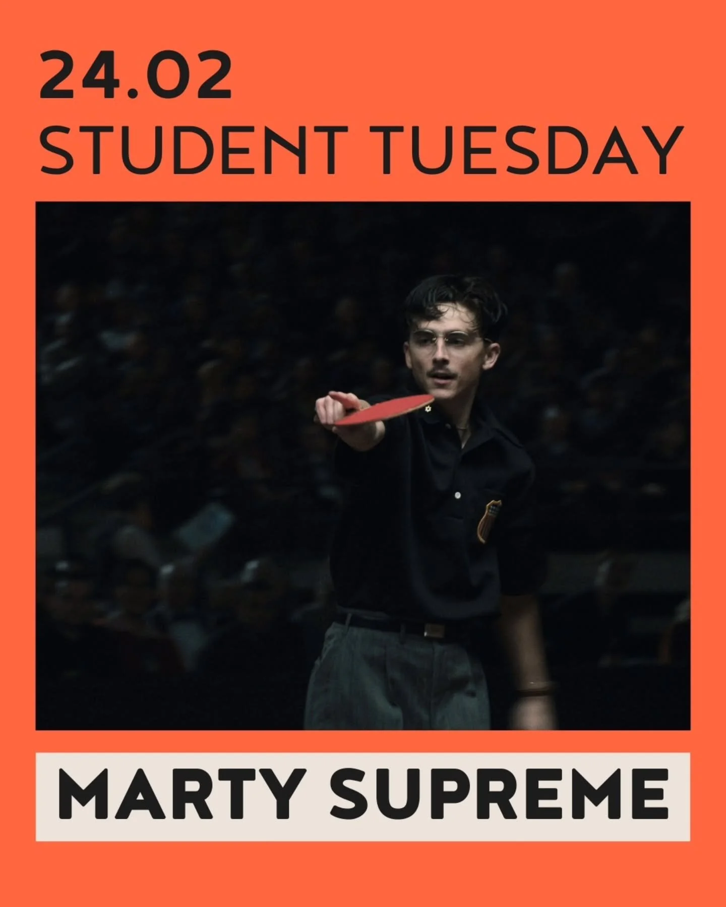 Twee dingen die al jaren hand in hand gaan? Timoth&eacute;e Chalamet en Student Tuesday natuurlijk!! In februari met de film "Marty Supreme" 🎬🍿

~~~~~~~~~~~~~~

Two things that have been going hand in hand for years? Timoth&eacute;e Chala