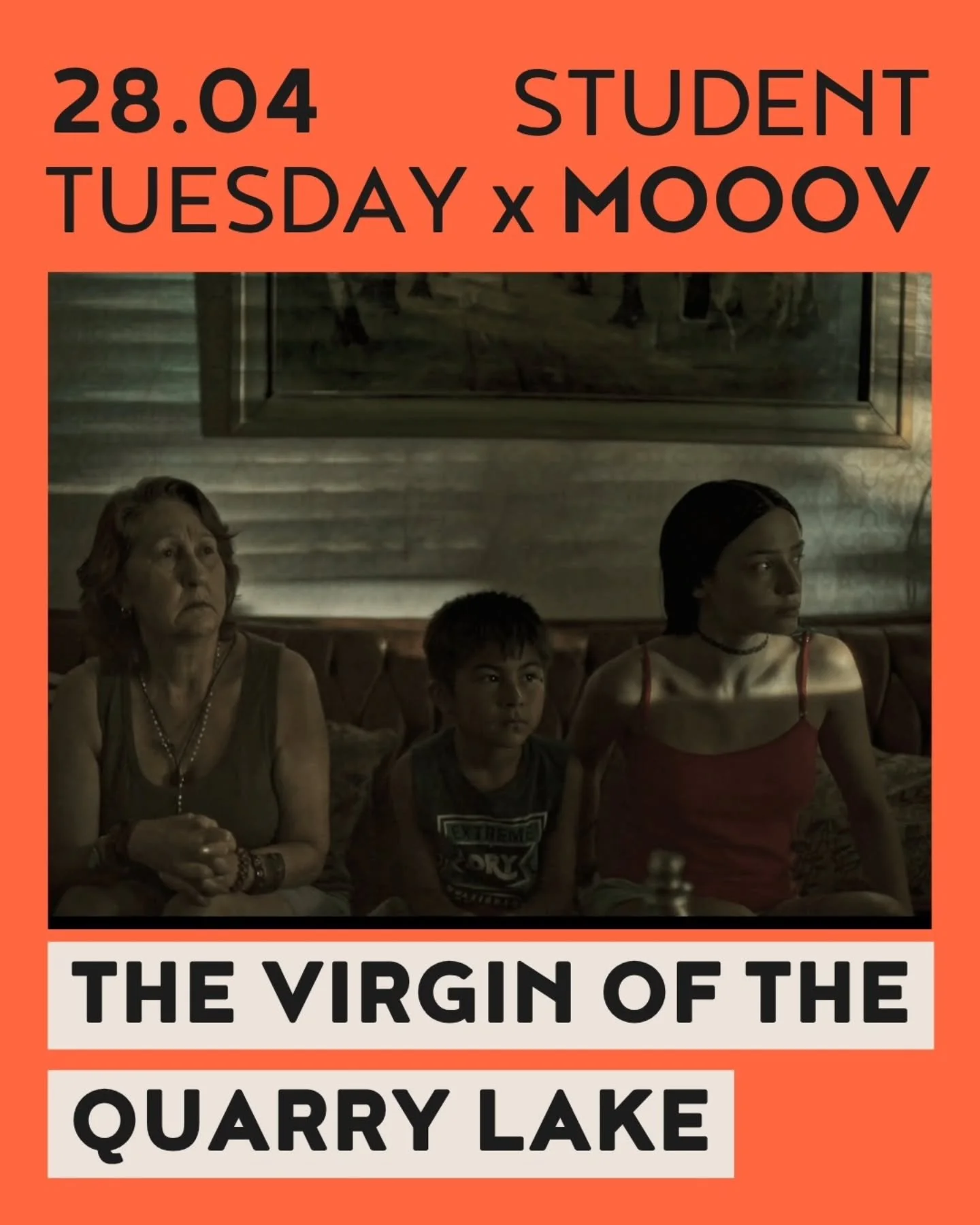 Student Tuesday x MOOOV Filmfestival 
Dit jaar met de film "The Virgin Of The Quarry Lake", tickets voor &euro;4,50 via app.studentapp.be 🎟🎬
Bovendien krijg je er deze maand ook een gratis drankje bovenop! 🍻

~~~~~~~~~~~~~~

Student Tues