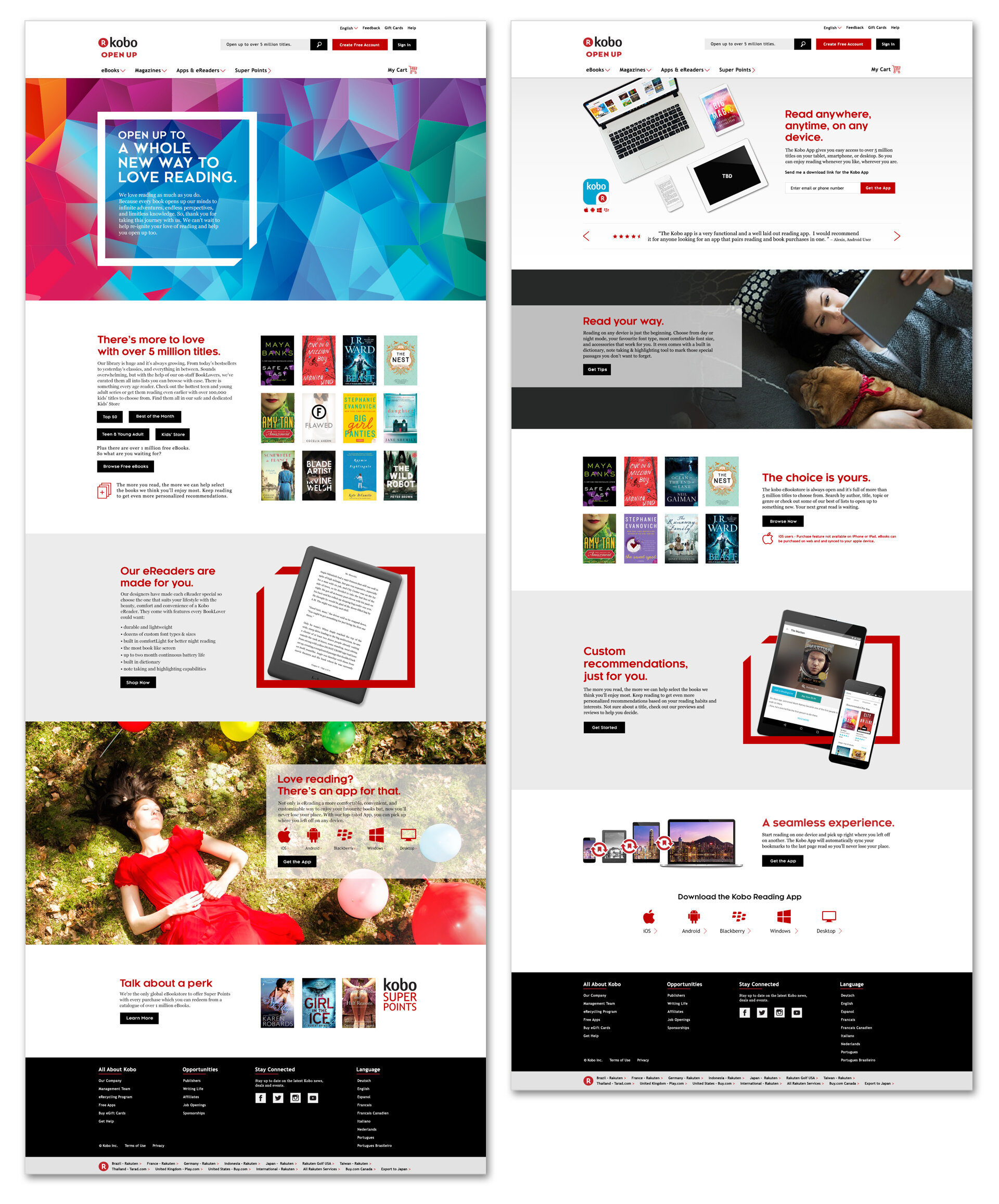 Kobo: Open Up brand / site redesign